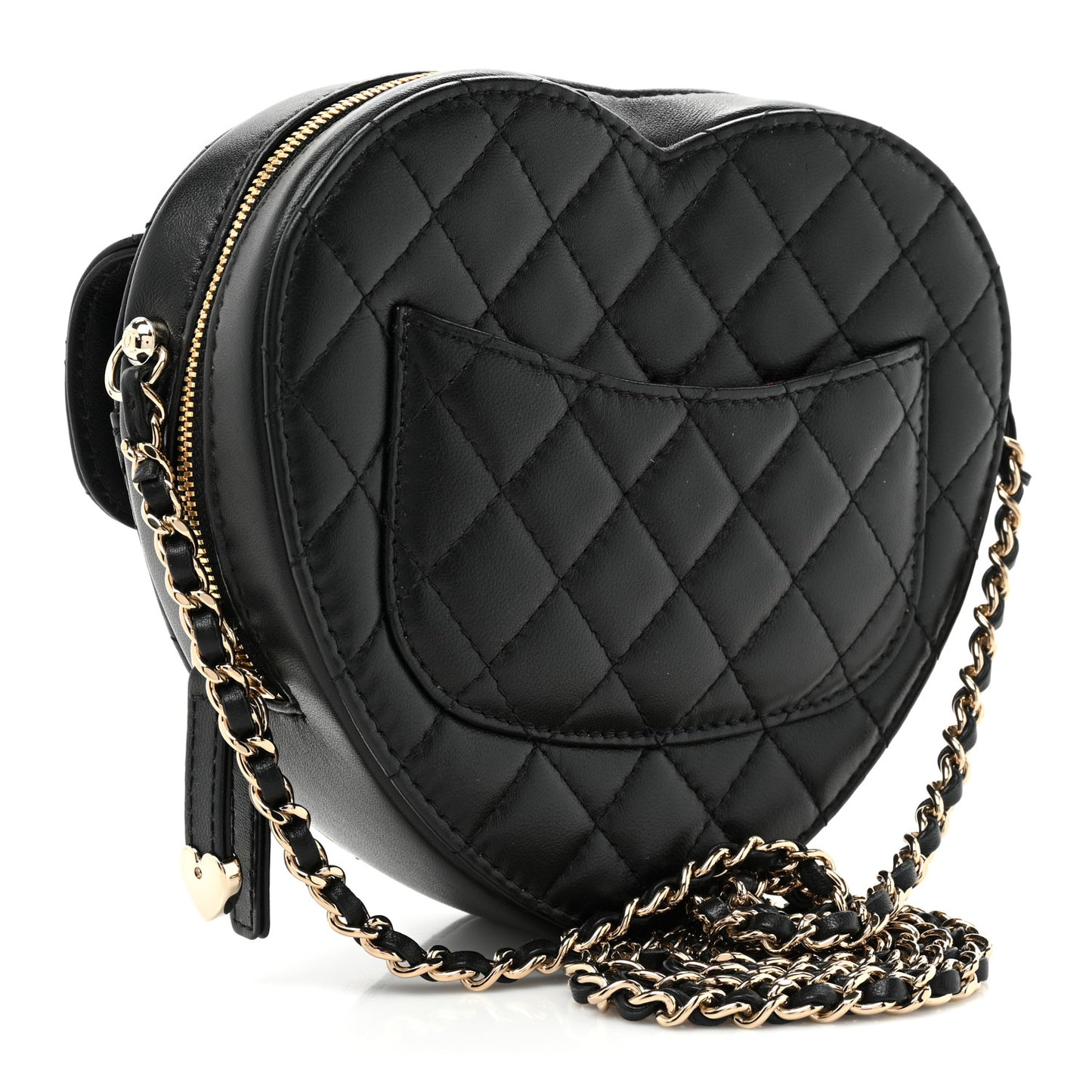 Lambskin Quilted CC In Love Heart Bag Black