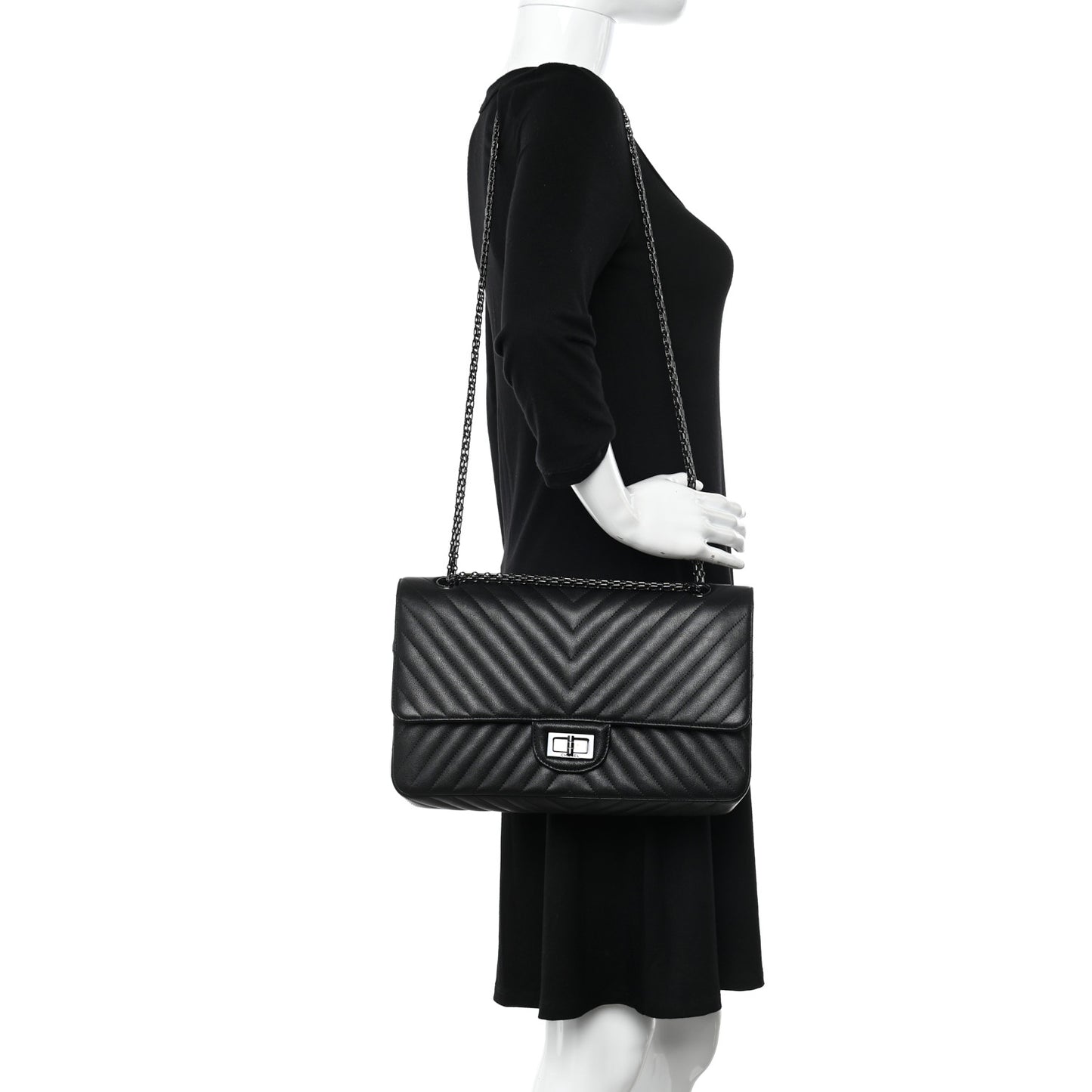 Sheepskin Chevron Quilted 2.55 Reissue 227 Flap So Black