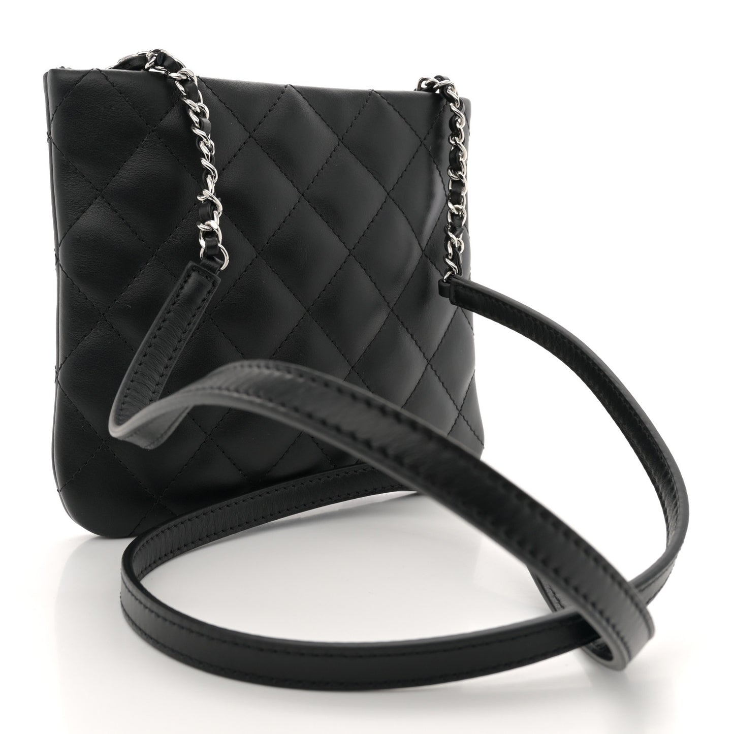 Lambskin Quilted Crossbody Bag Black