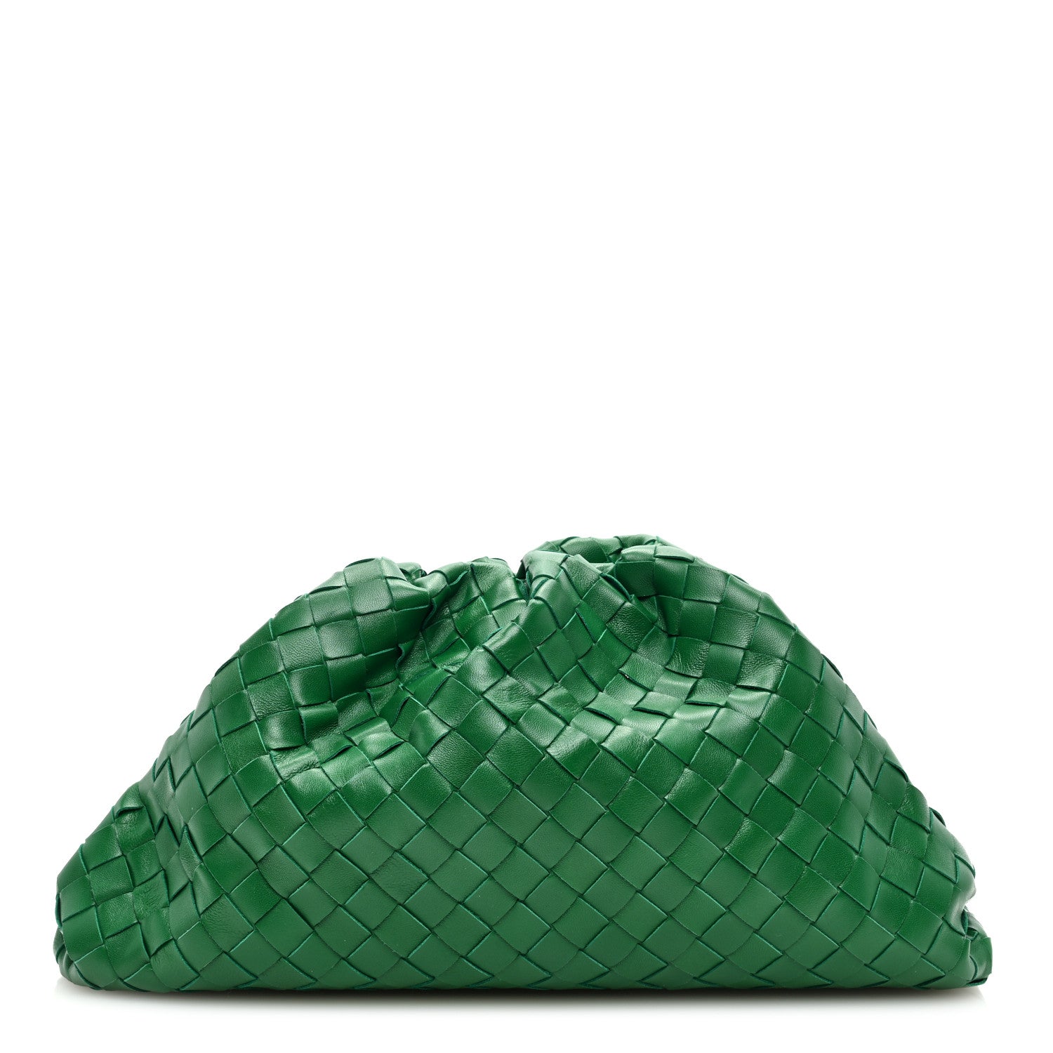 Bottega Veneta Nappa Maxi Intrecciato The Pouch Oversized Clutch Racing Green 1 of 9