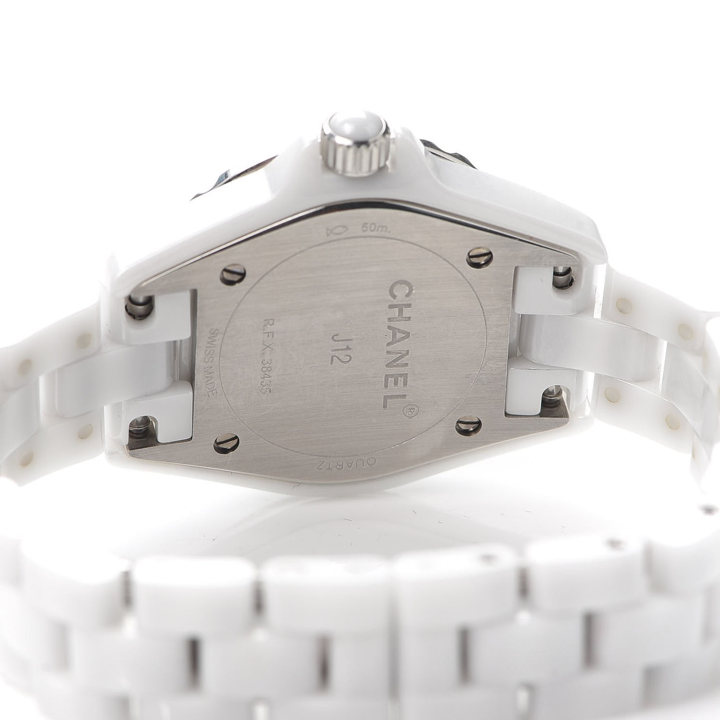 Stainless Steel Ceramic Diamond Mother of Pearl 29mm J12 Quartz Watch White