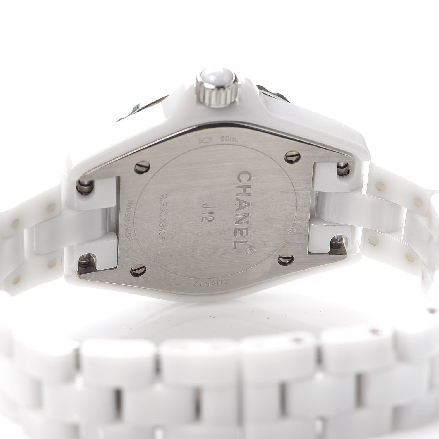 Chanel Stainless Steel Ceramic Diamond Mother of Pearl 29mm J12 Quartz Watch White 4 of 5