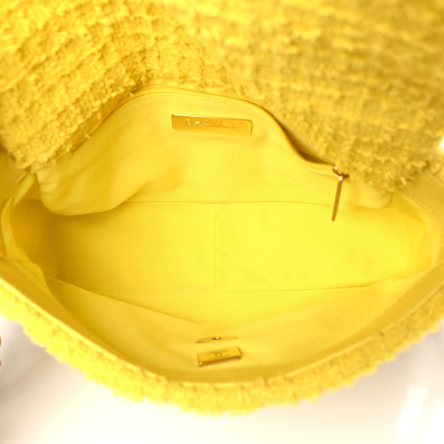 Tweed Quilted Medium Chanel 19 Flap Yellow