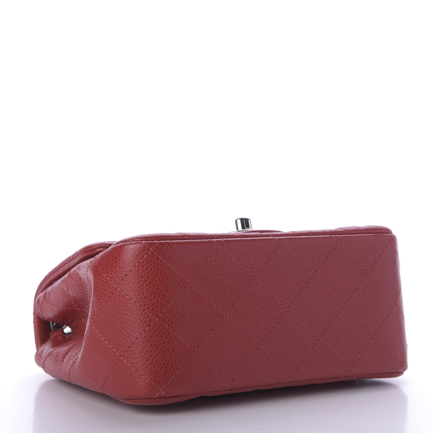 Caviar Quilted Mini Square Flap Red