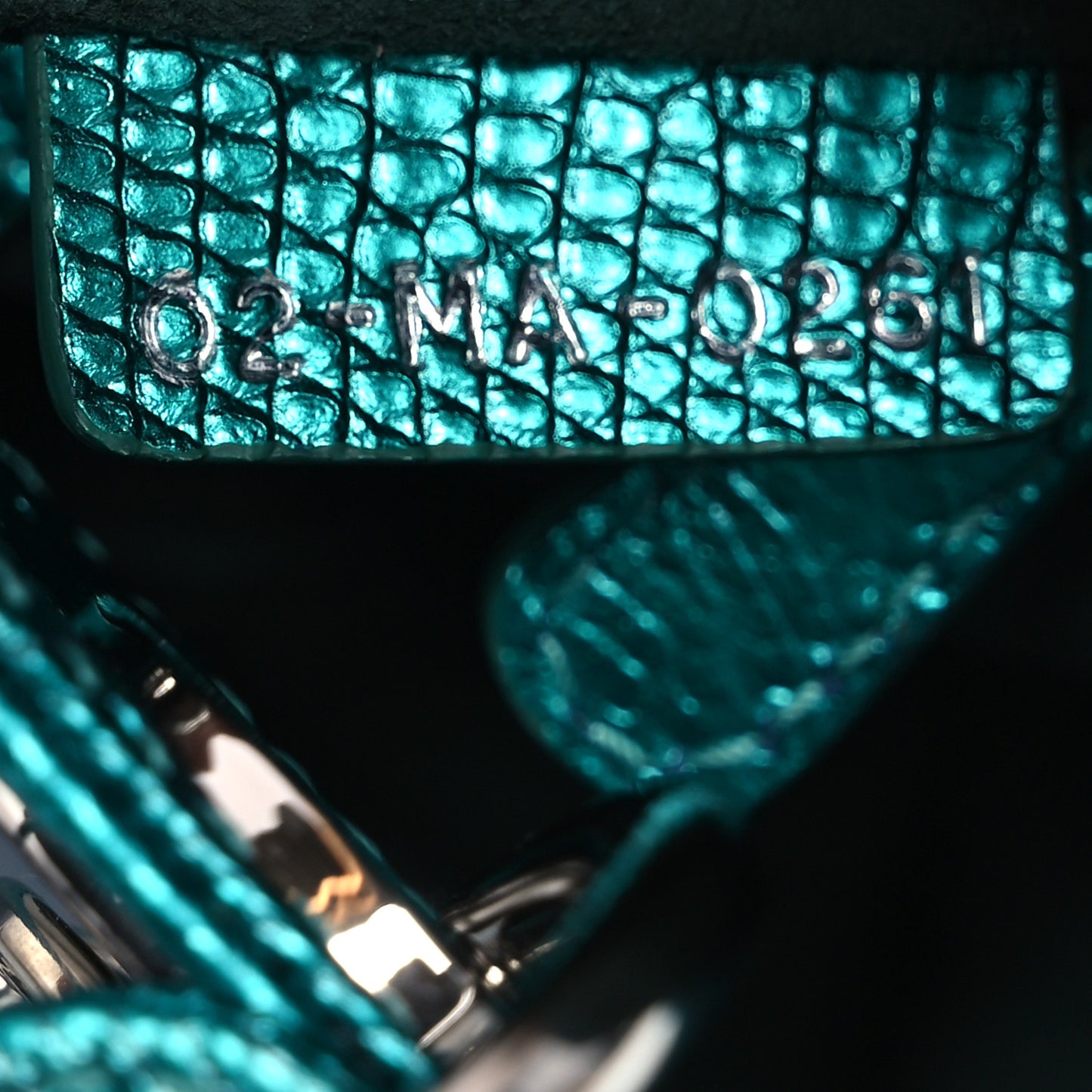Lizard Gradient Mini Lady Dior Blue