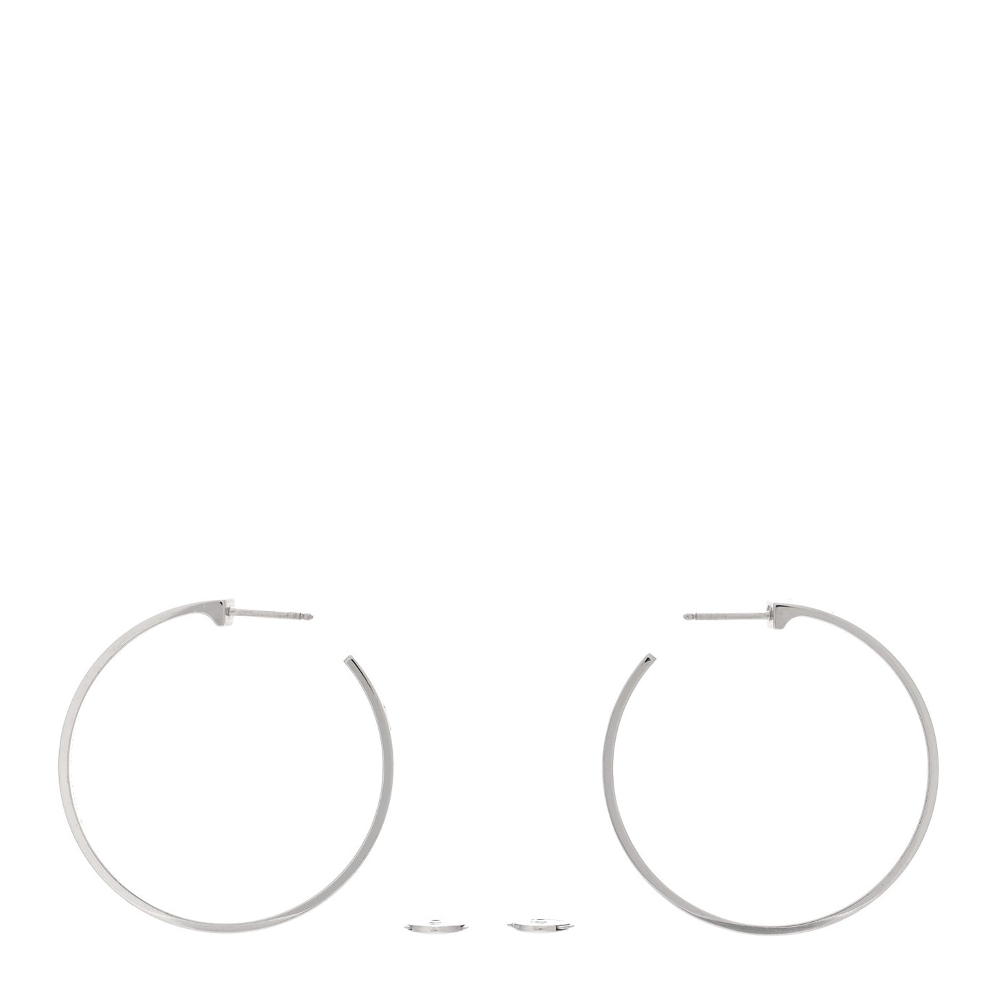 18K White Gold Large LOVE Hoop Earrings