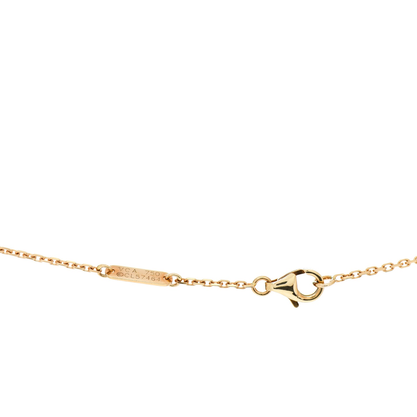 18K Yellow Gold Diamond Vintage Alhambra Pendant Necklace