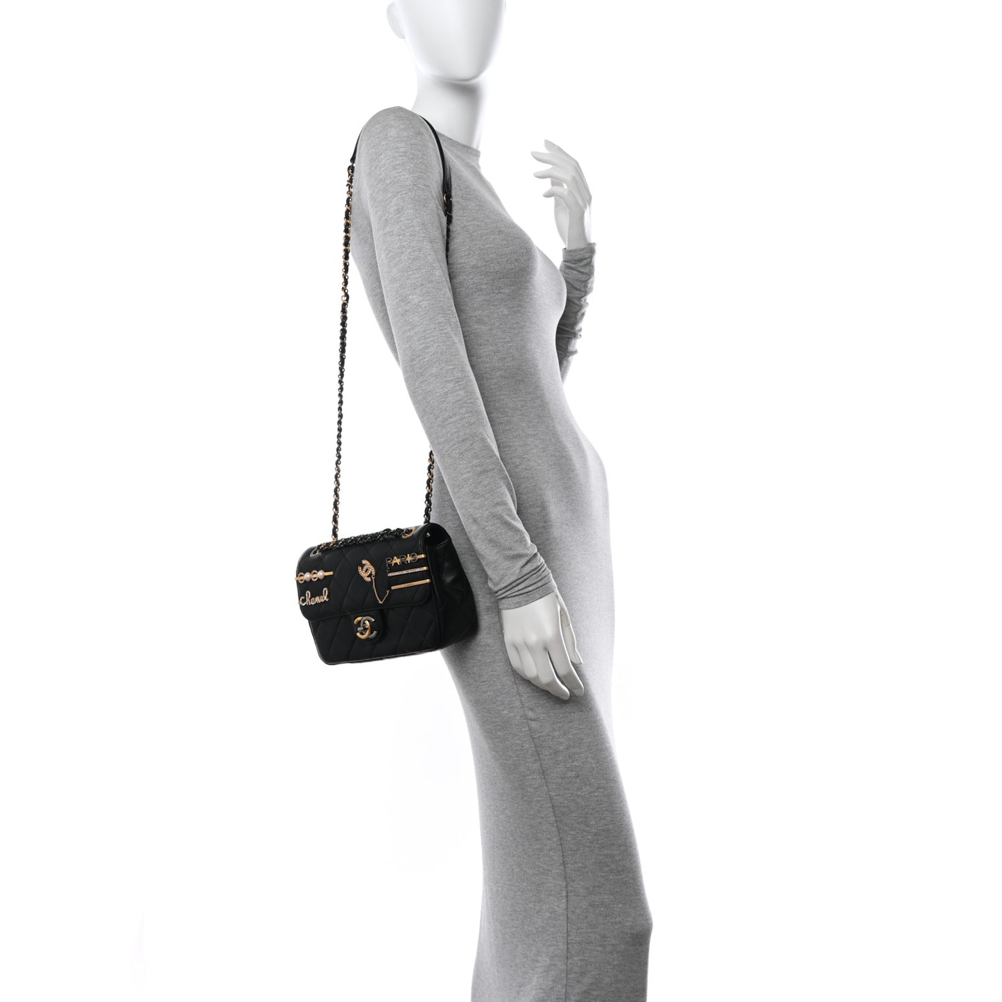 Lambskin Quilted Small Coco Clips Single Flap Black