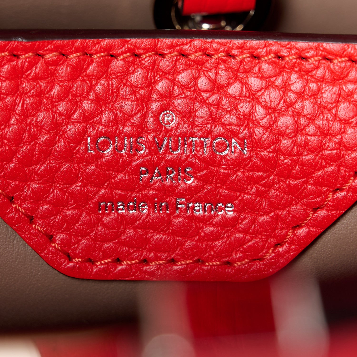 Louis Vuitton Taurillon Capucines BB Rubis 6 of 9