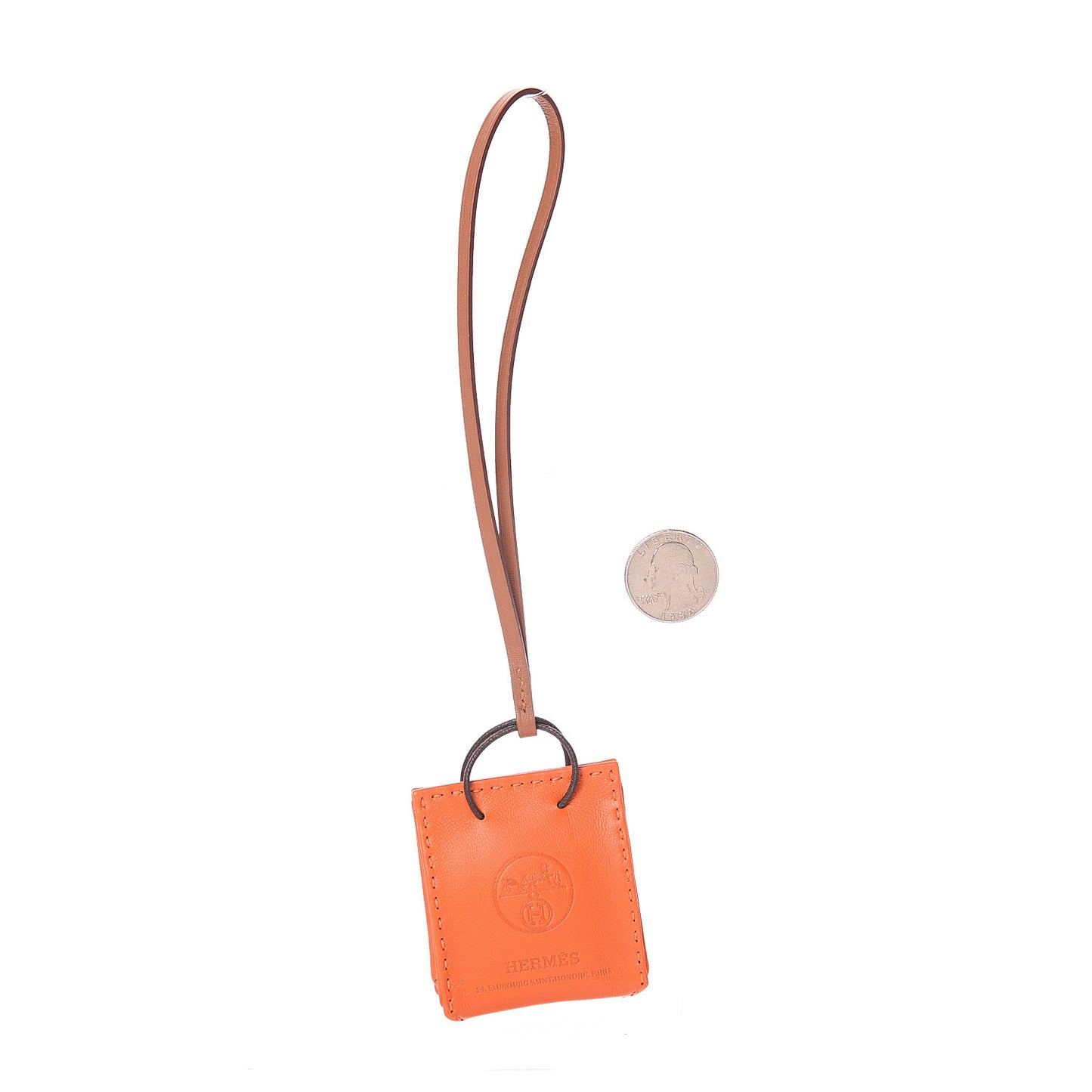 Milo Lambskin Swift Shopping Bag Charm Feu Gold