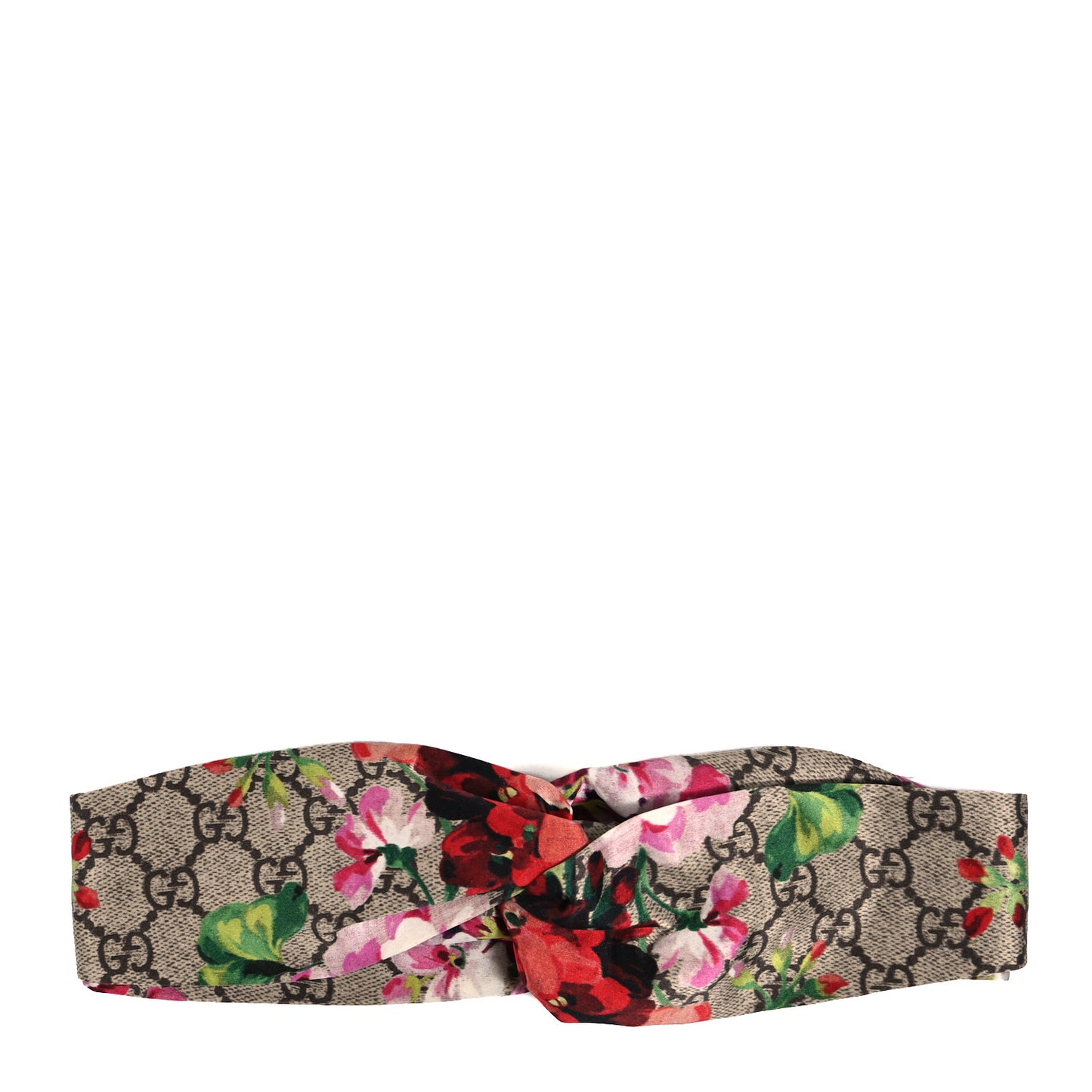 Silk Monogram Blooms Print Headband Antique Rose
