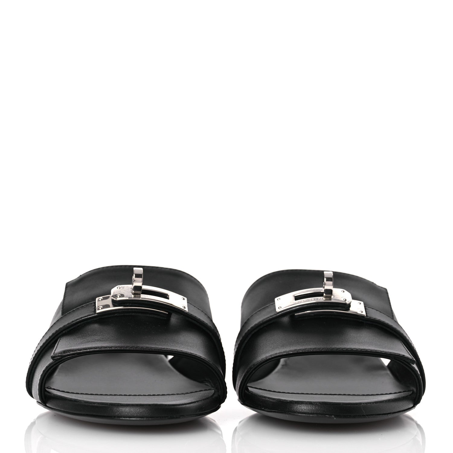 Hermes Calfskin Gigi 50 Sandals 38 Black 3 of 11