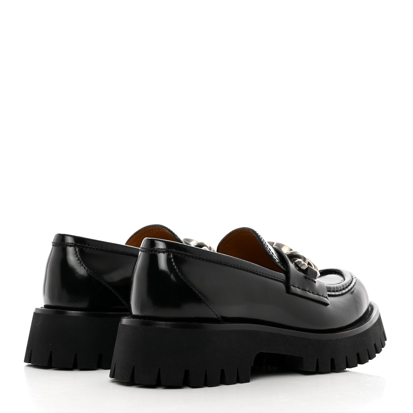 Cordovan Lux Womens Jeanne Platform Lug Sole 30/45mm Loafers 37 Black