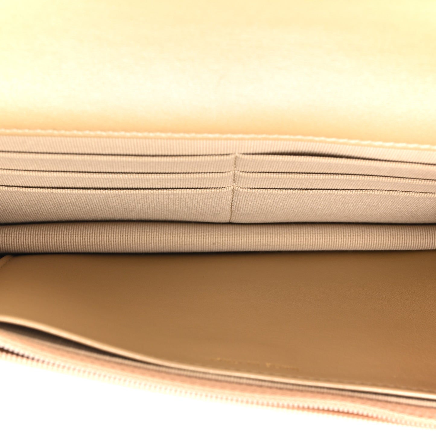 Metallic Goatskin Quilted Chanel 19 Wallet On Chain WOC Gold