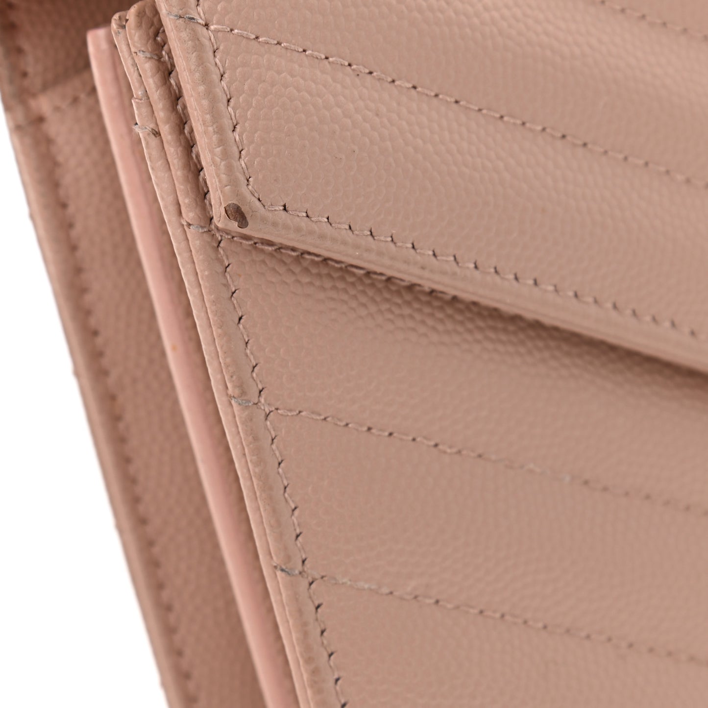 Grain De Poudre Matelasse Chevron Monogram Chain Wallet Pale Pink