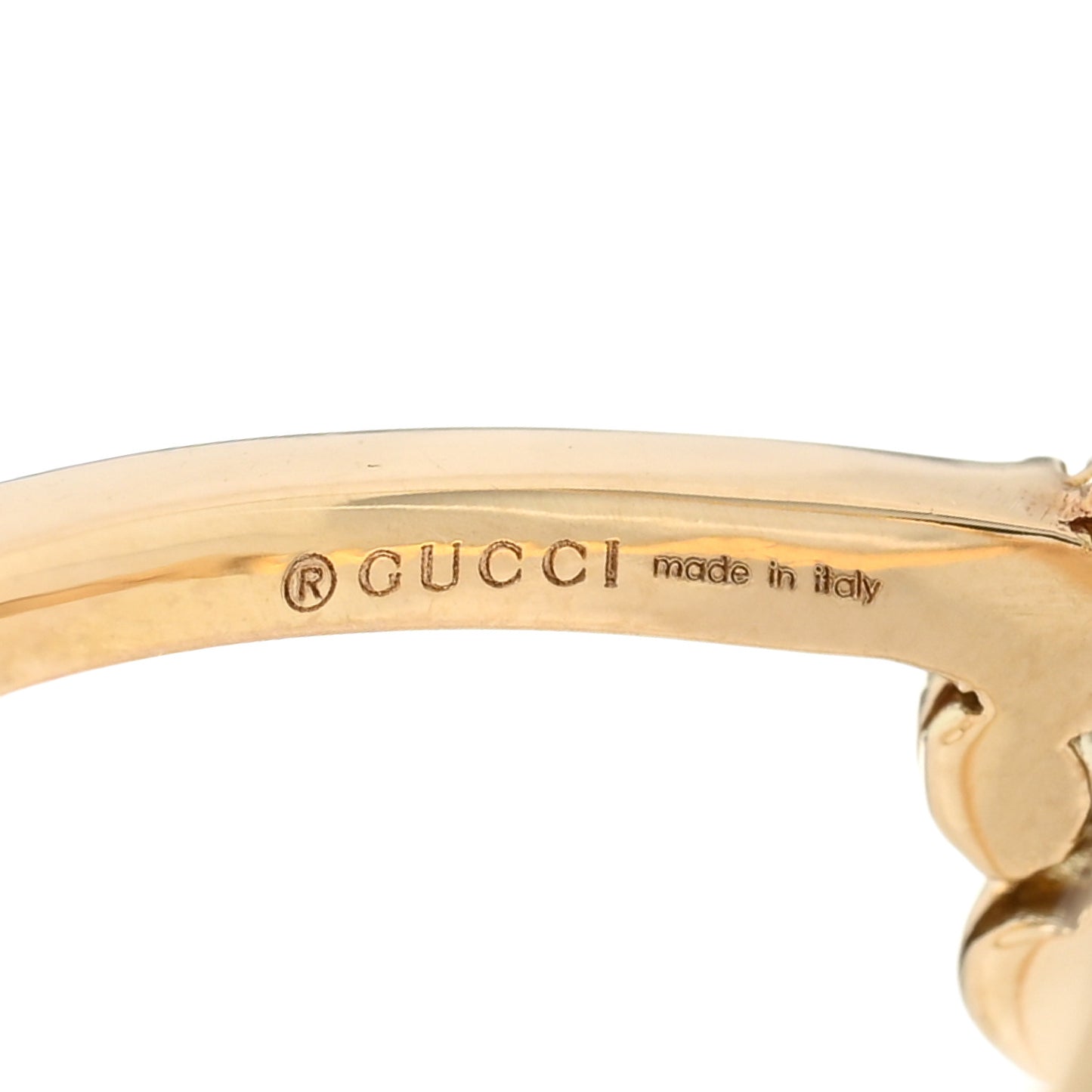 18K Yellow Gold Diamond Running G Cross Ring 50 5.5