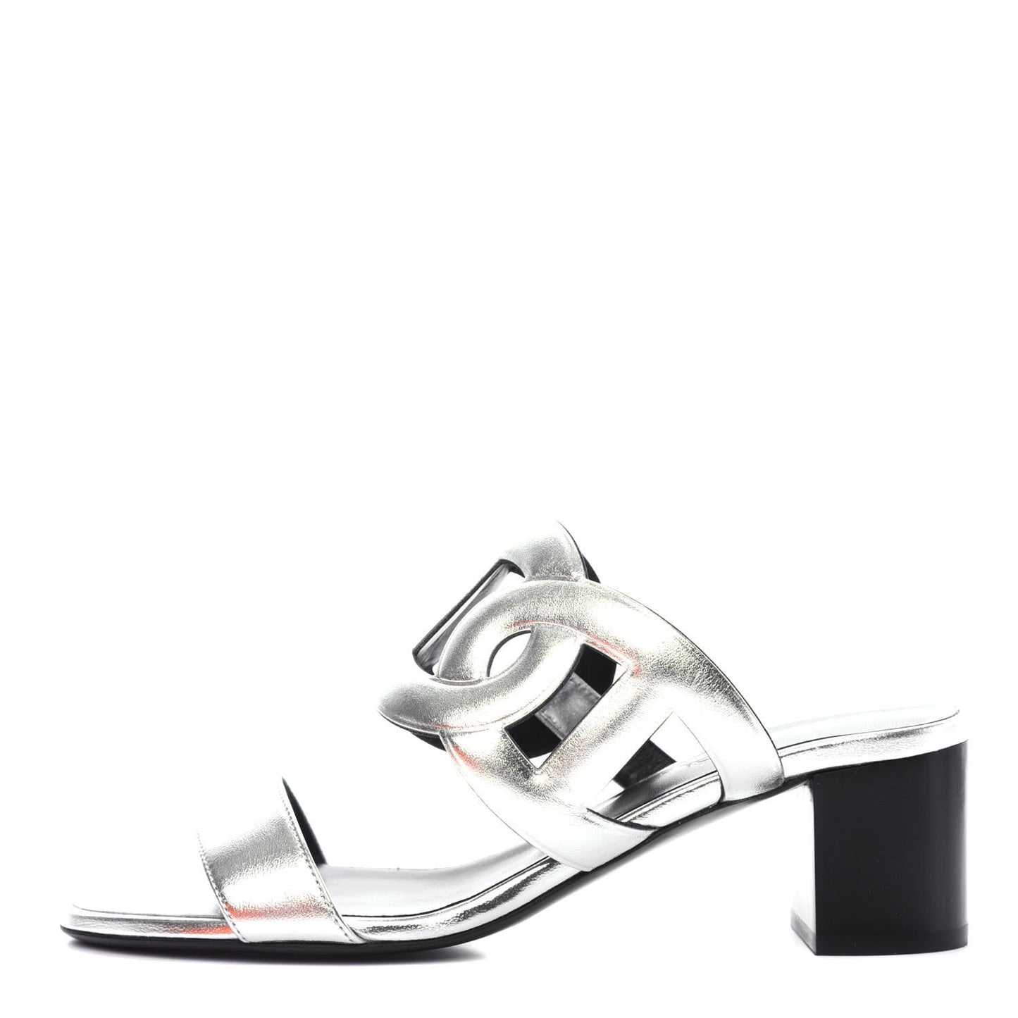 Metallic Nappa Bikini Sandals 37 Argent