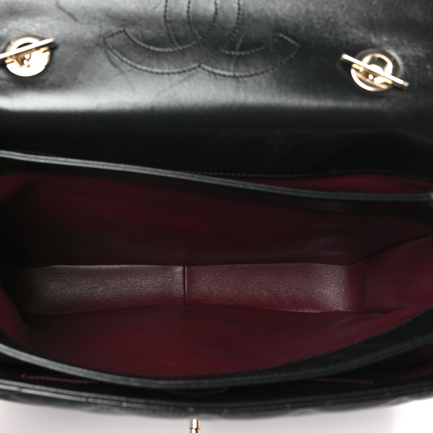 Lambskin Quilted Large Trendy CC Dual Handle Flap Bag Black