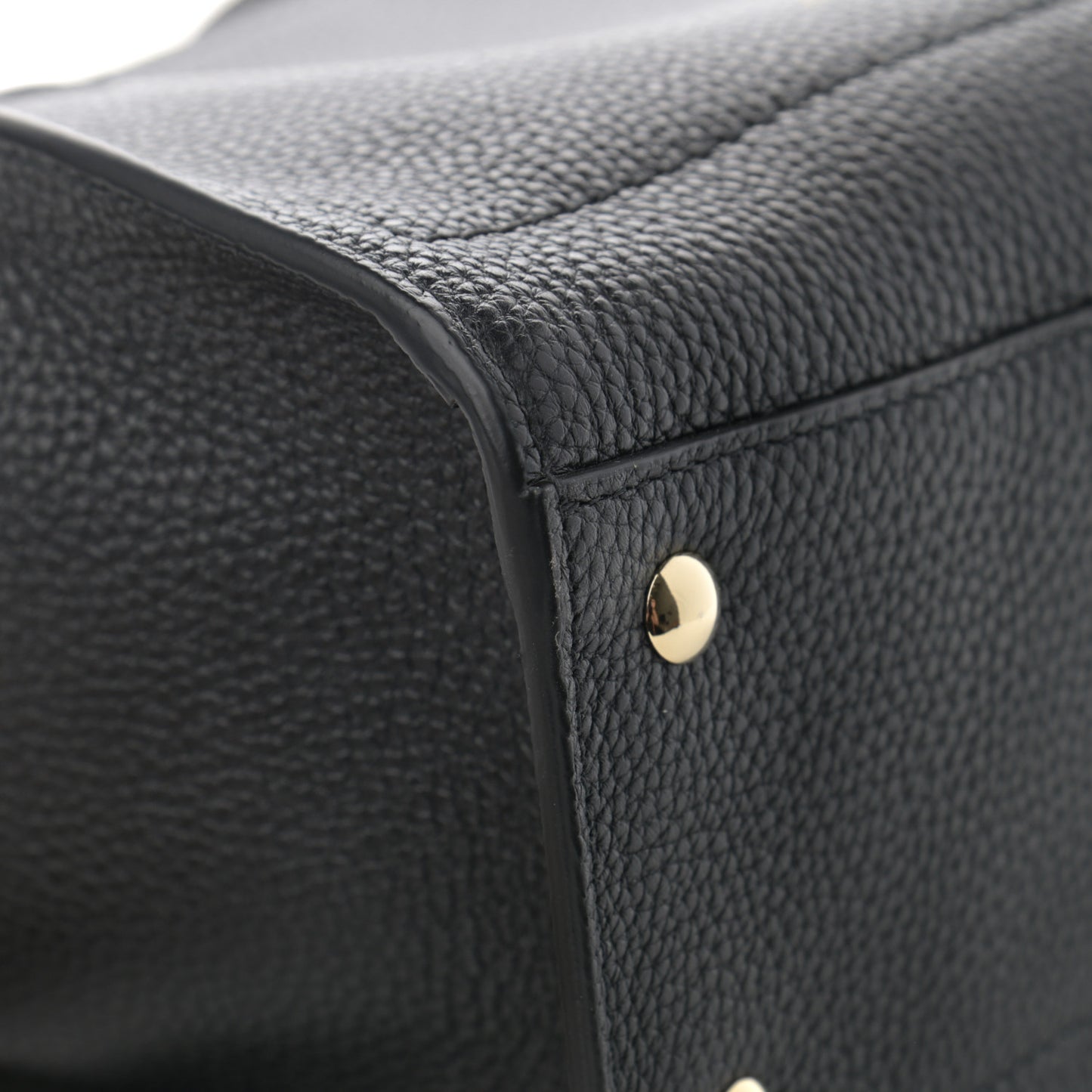 Hammered Calfskin Double Handle Small Amy Tote Black