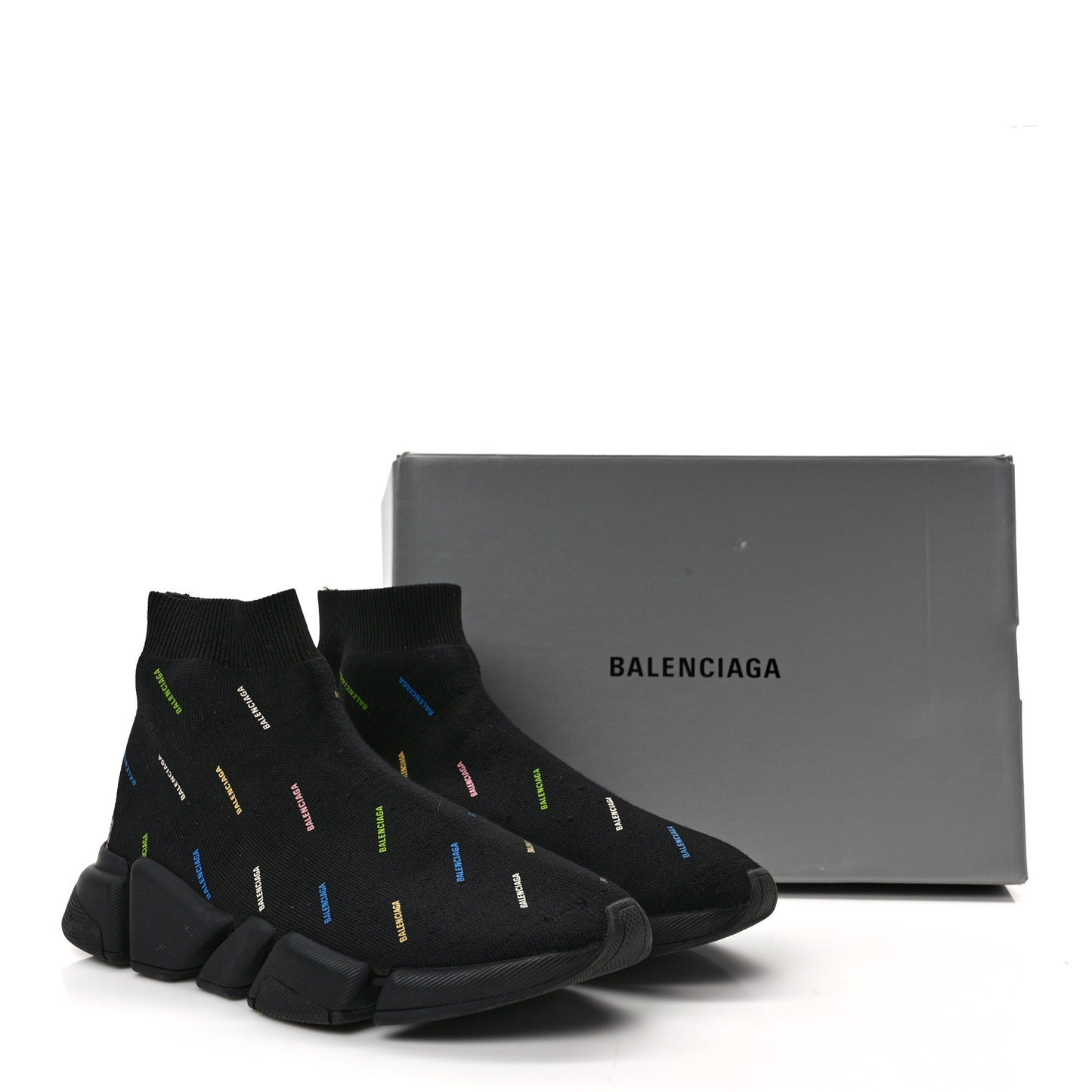Technical 3D Recycled Knit Allover Logo Mens Speed 2.0 Sneakers 40 Black Multicolor