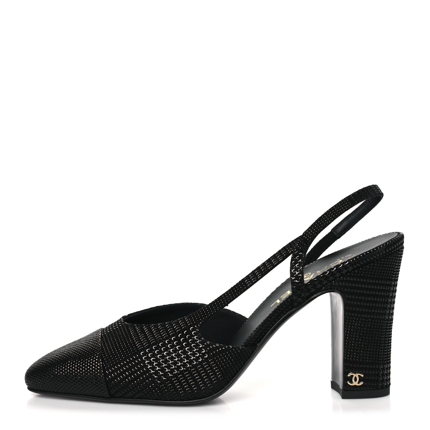 Strass Cap Toe CC Slingback Pumps 41 Black