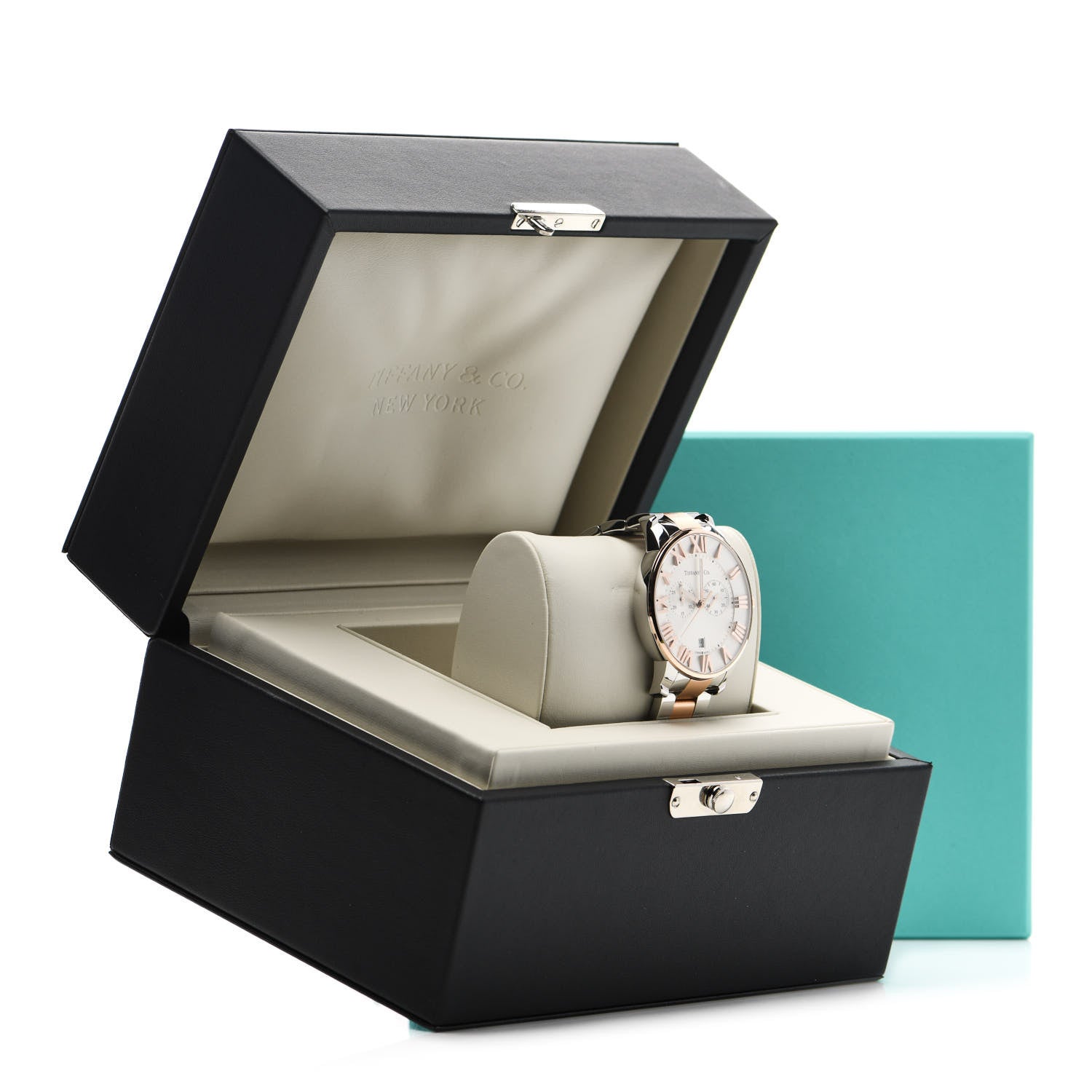 Tiffany Stainless Steel 18K Rose Gold 42mm Atlas Chronograph Quartz Watch 5 of 5