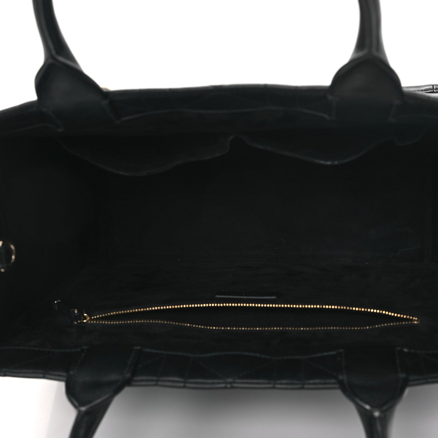 Calfskin Macro Cannage Medium Book Tote Black