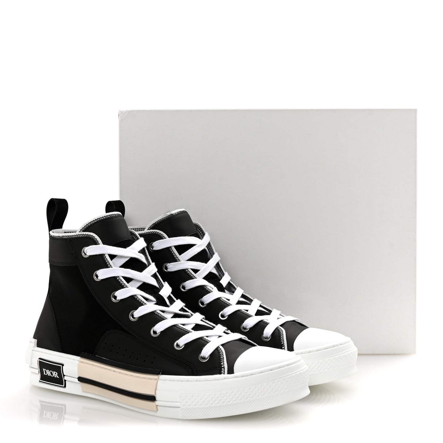 Oblique Kumo Mens B23 High Top Sneakers 43 Black Beige