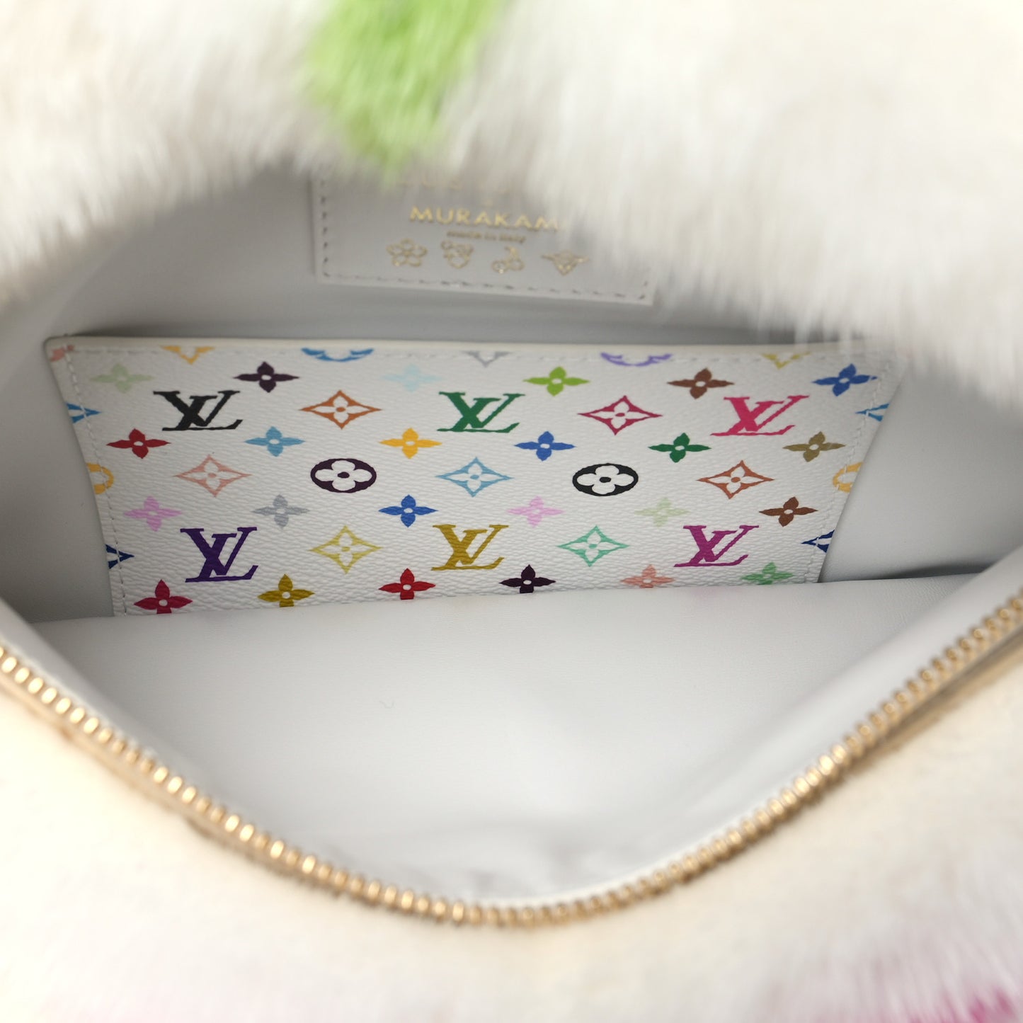 LV X TM Mink Ostrich Monogram Bum Bag White Multicolor