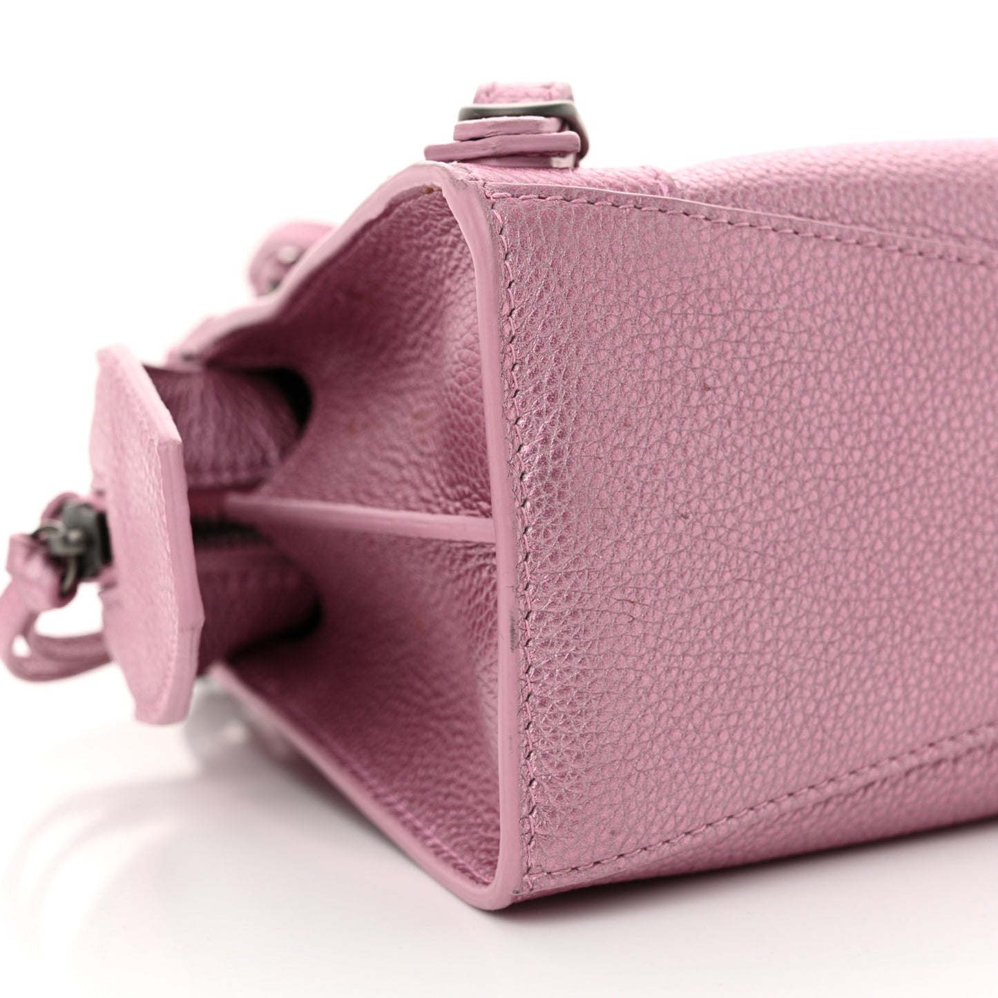 Metallic Grained Calfskin Neo Classic Silver Hardware Mini City Pink