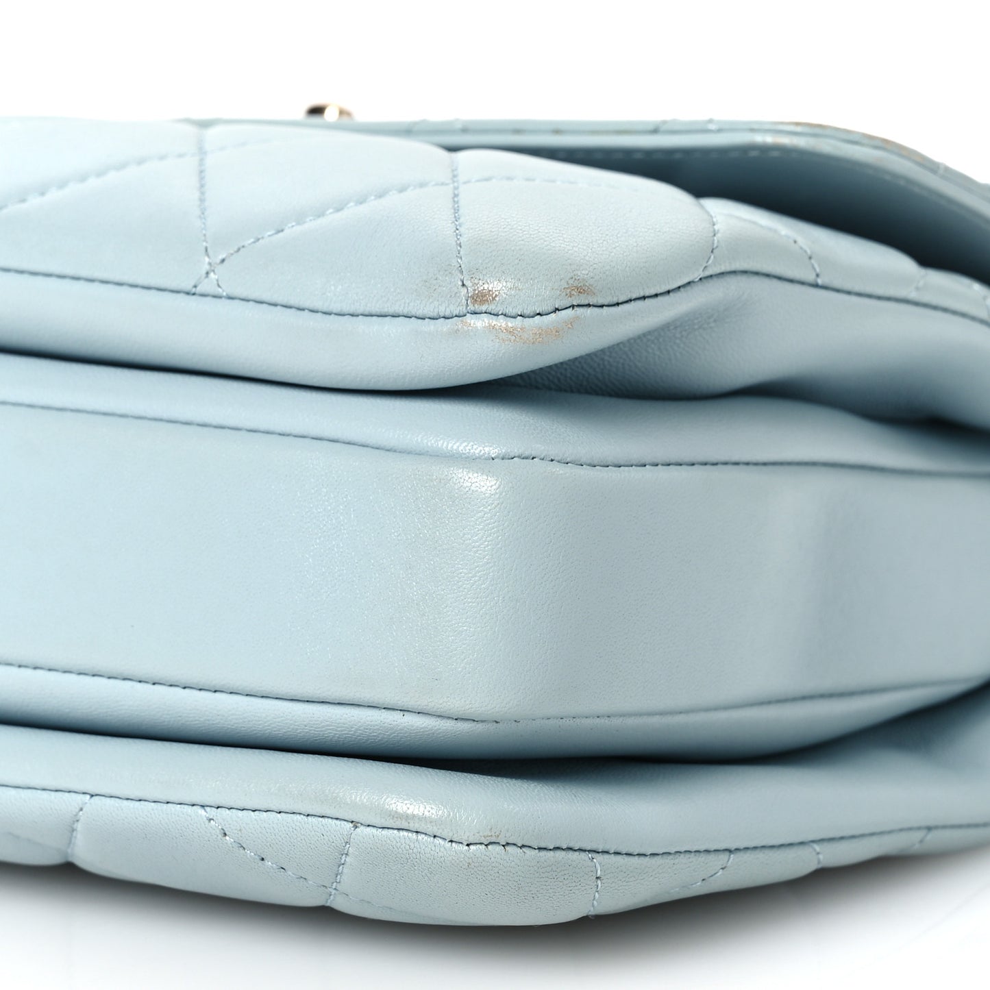 Lambskin Quilted Small Trendy CC Flap Dual Handle Bag Light Blue