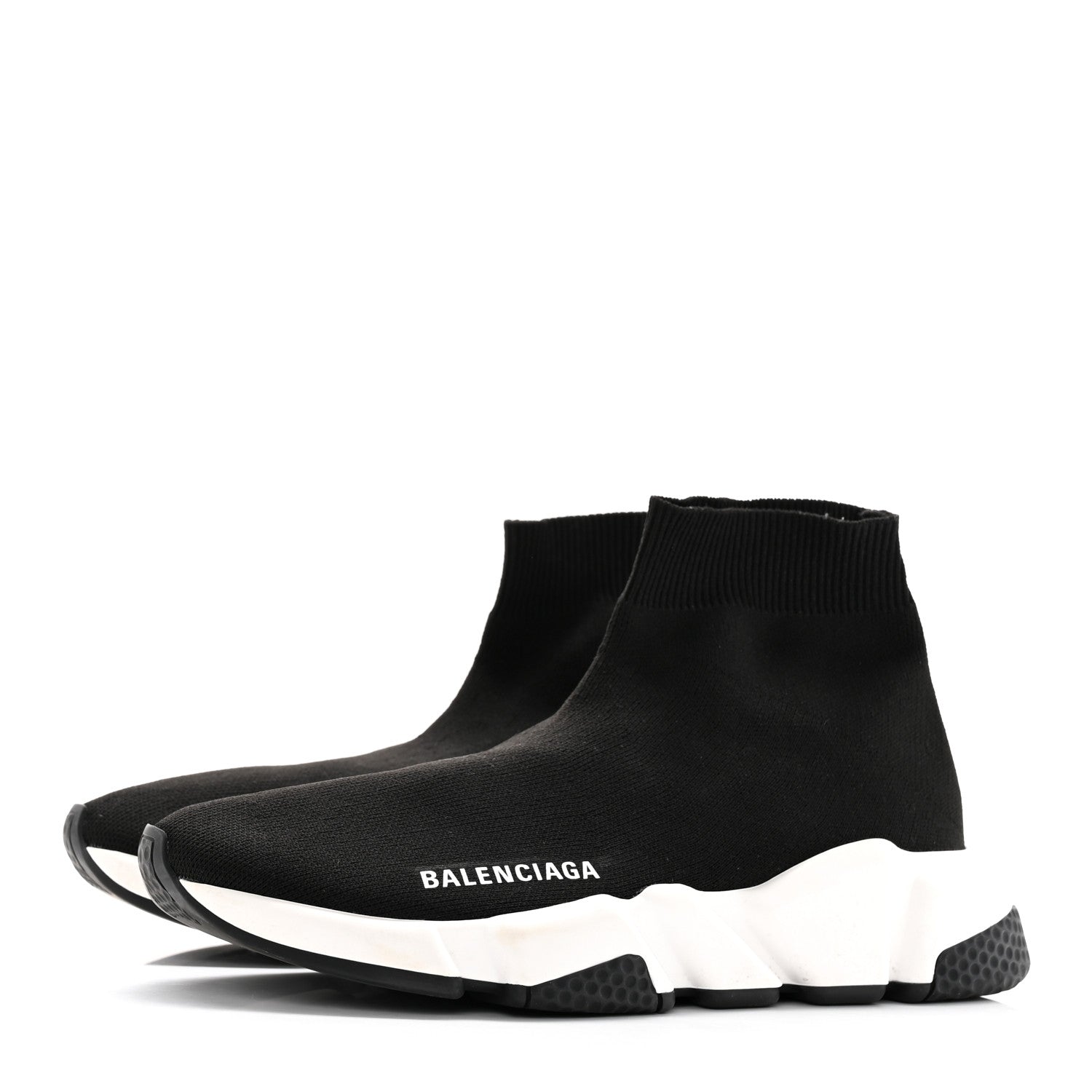 Balenciaga Neoprene Knit Womens Speed Sneakers 37 Black White 3 of 15