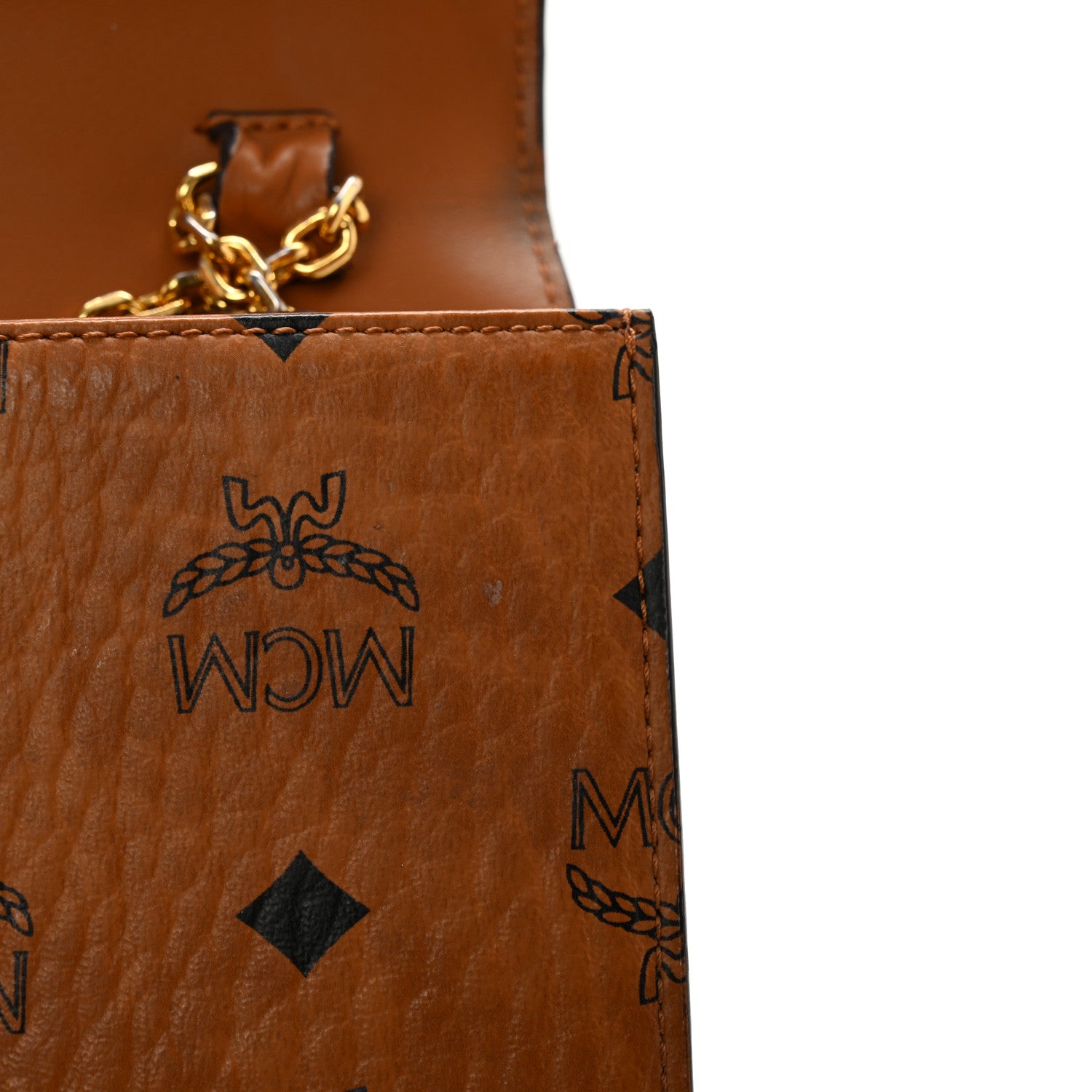 MCM Visetos Millie Wallet On Chain Cognac 9 of 14