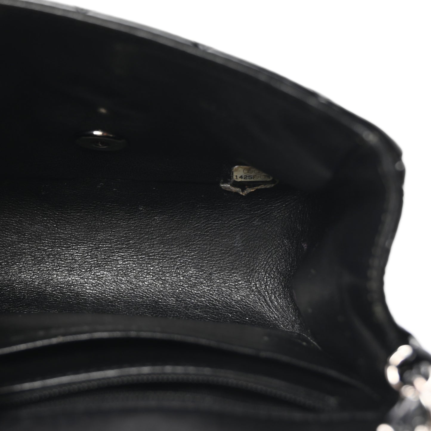 Patent Calfskin Quilted Mini Square Flap Black