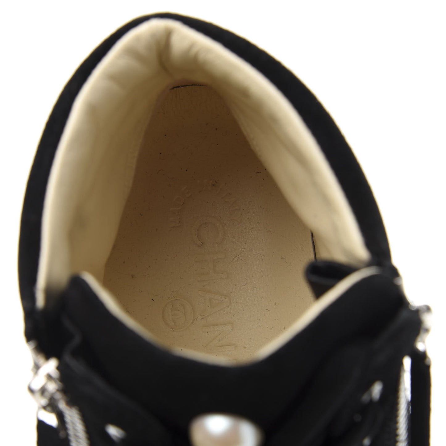 Canvas Suede CC Star Zipped High Top Sneakers 37 Black