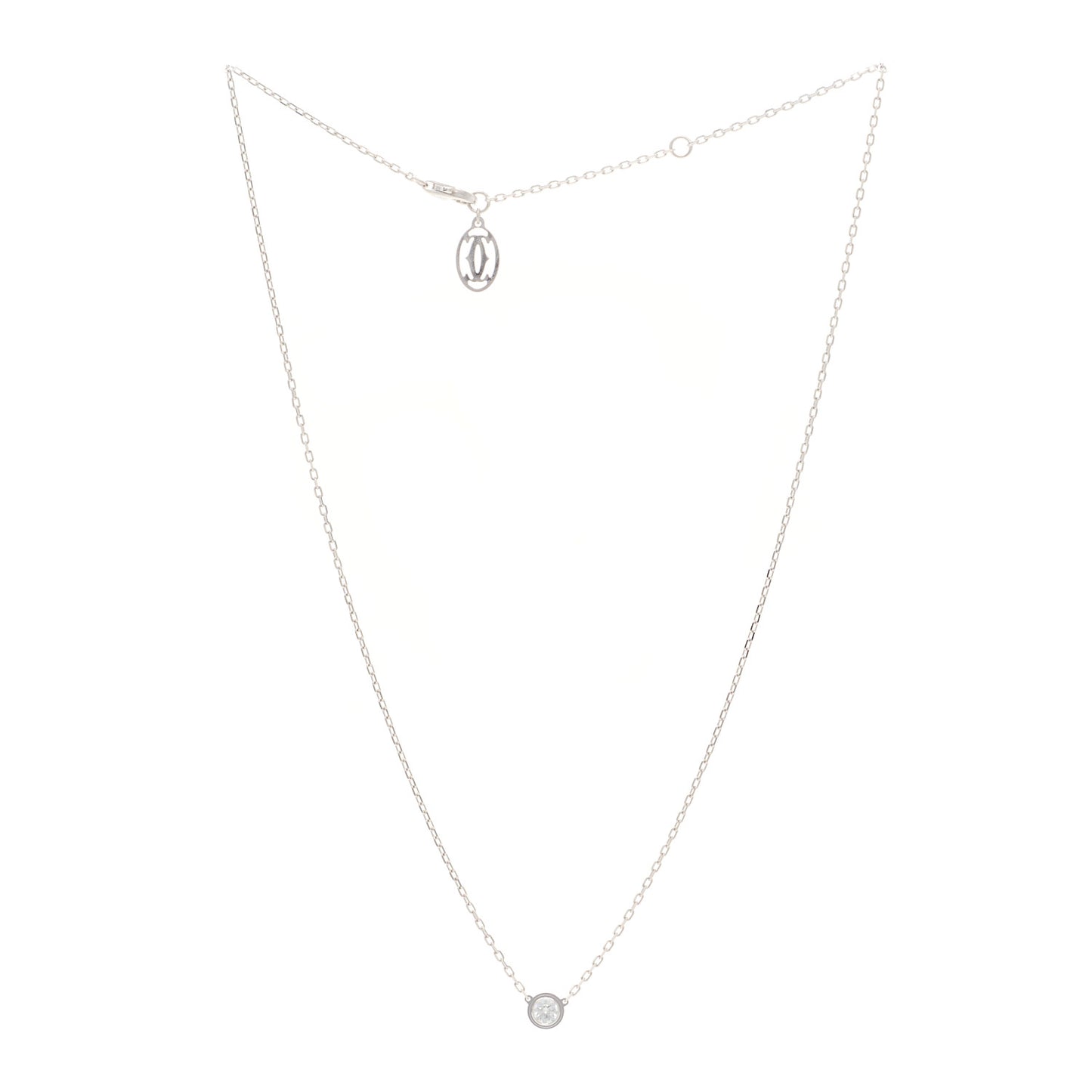 18K White Gold Diamond LM D'Amour Pendant Necklace