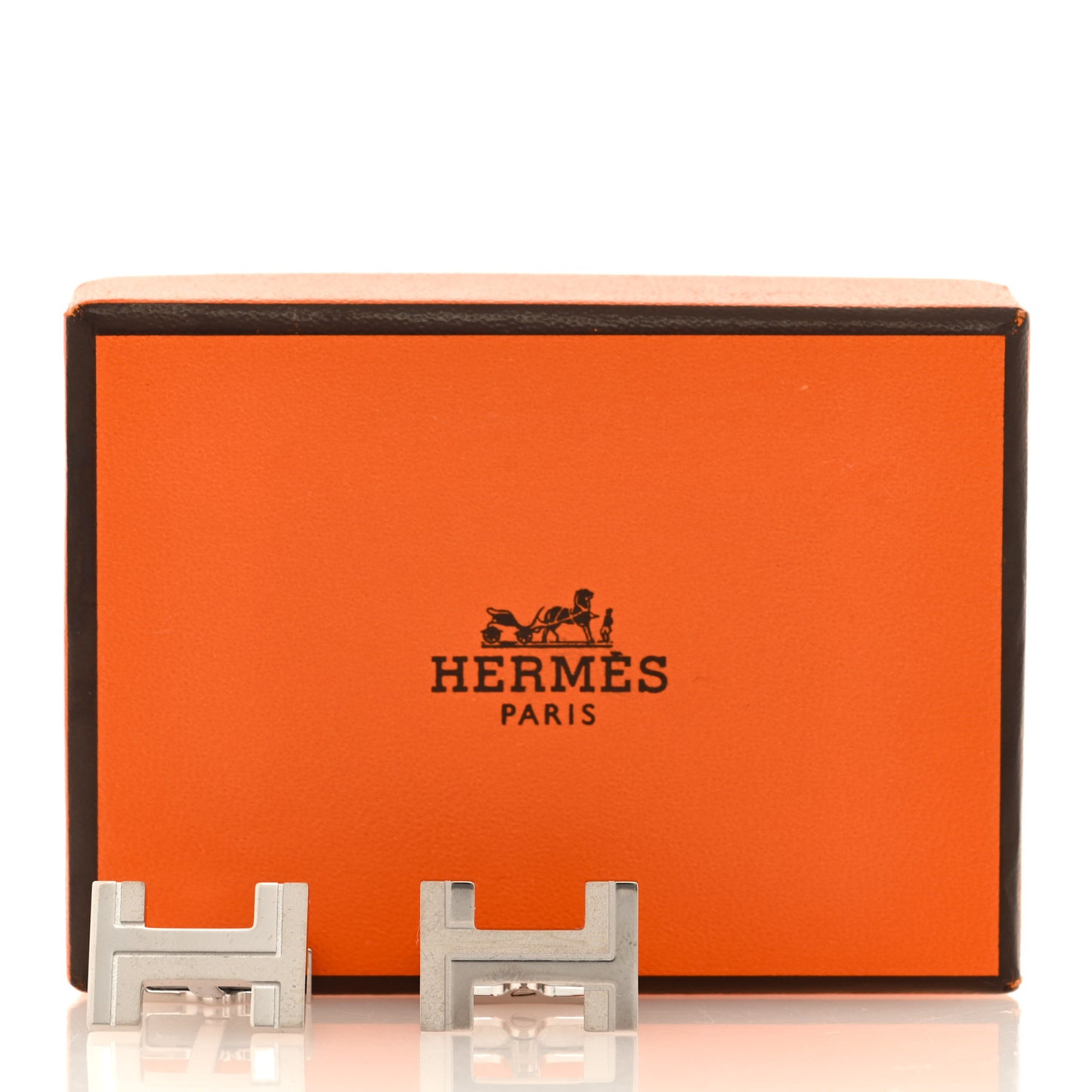 Palladium H Au Carre Cufflinks Silver