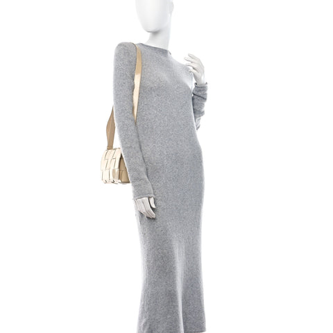 Patent Maxi Intrecciato Cassette Crossbody Bag Beige
