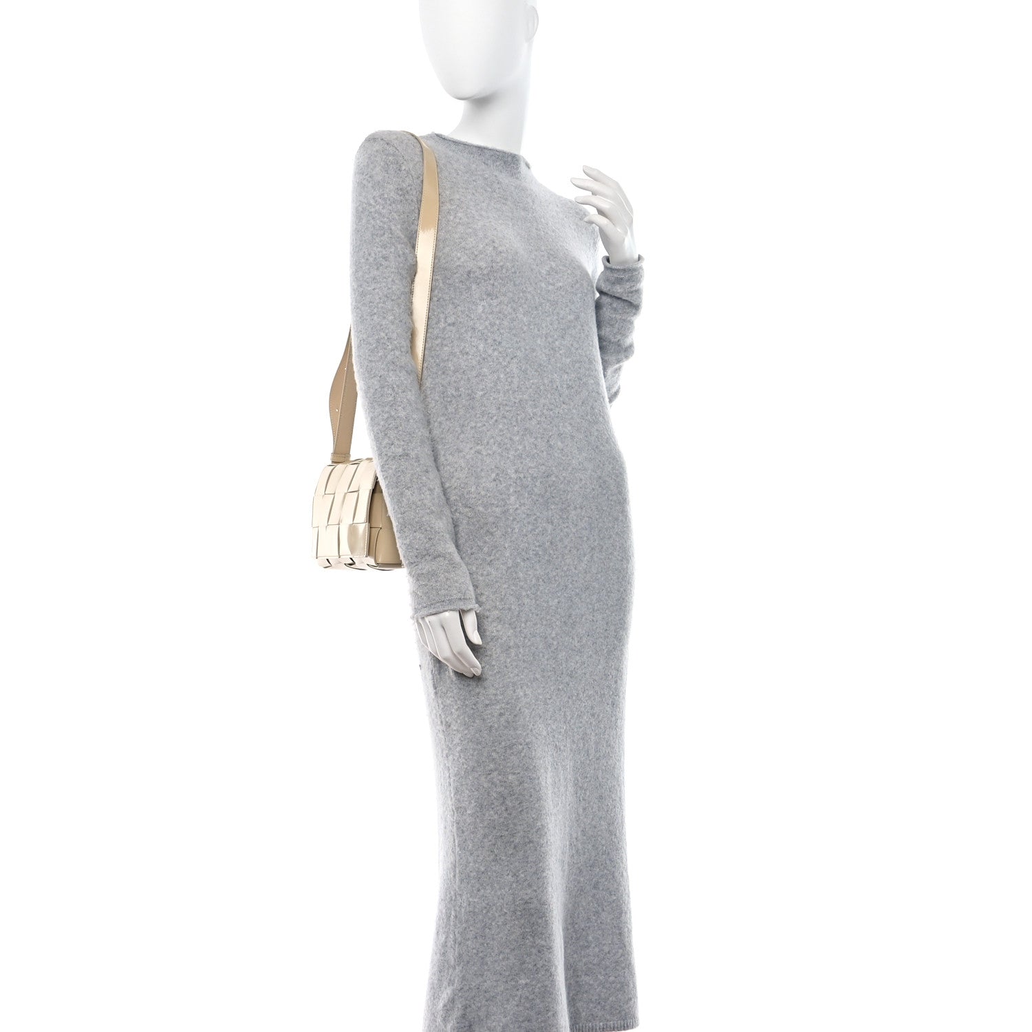 Bottega Veneta Patent Maxi Intrecciato Cassette Crossbody Bag Beige 2 of 15