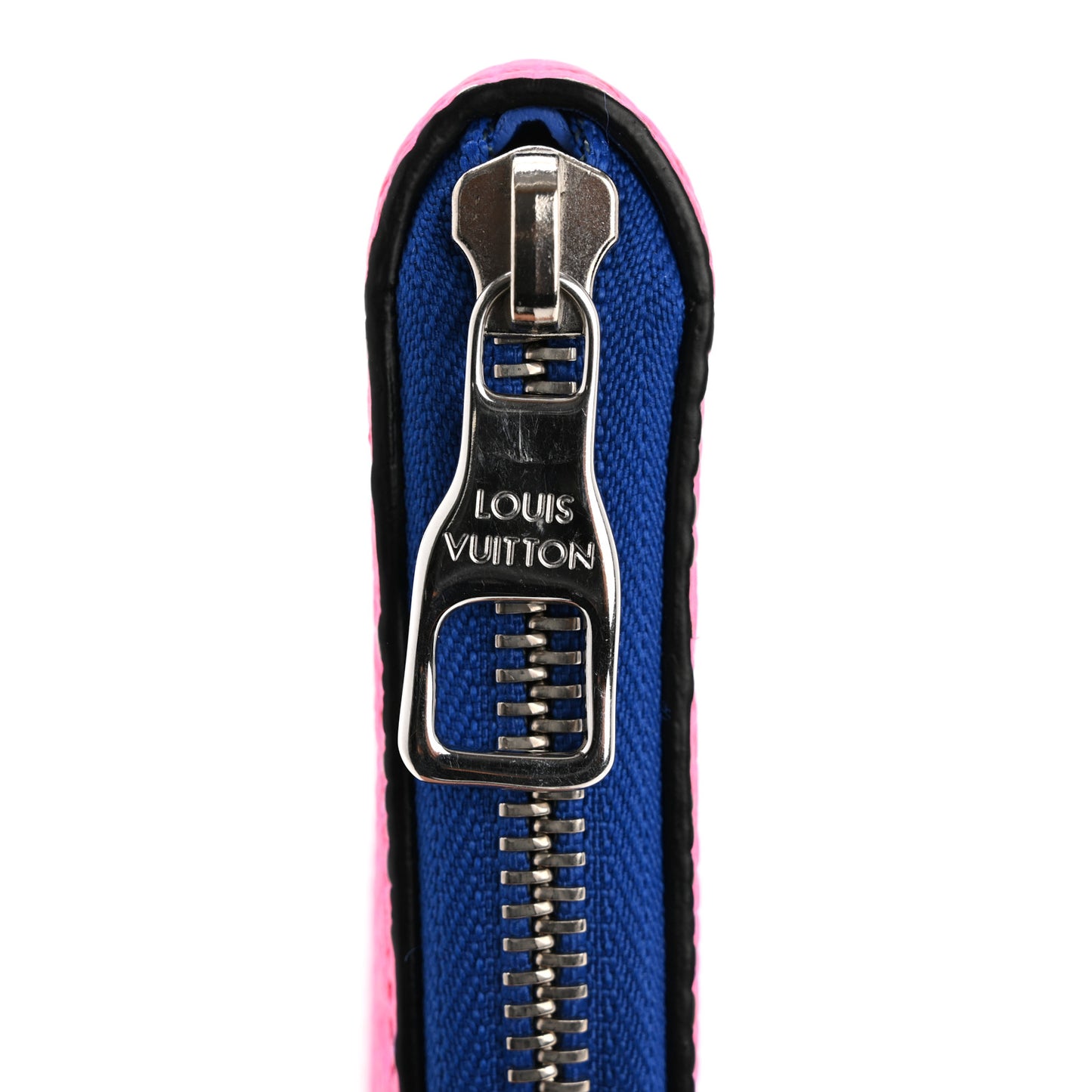 Taurillon Illusion Zippy Vertical Wallet Bleu Rose