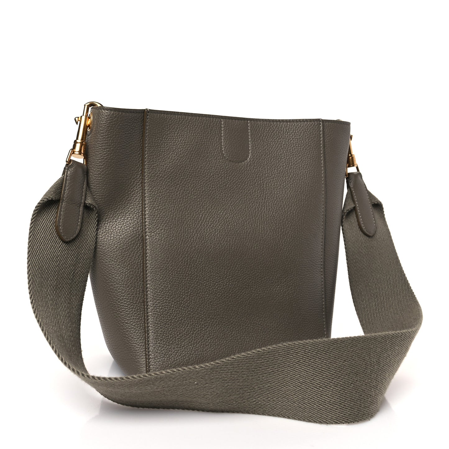 Soft Grained Calfskin Small Sangle Bucket Bag Taupe