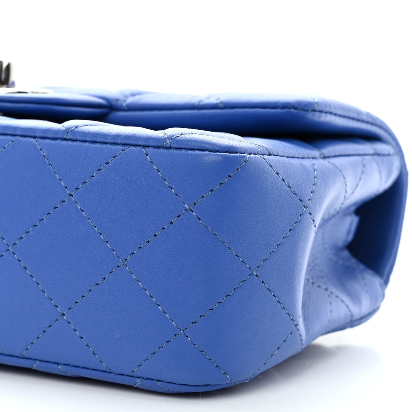 Lambskin Quilted Mini Rectangular Flap Royal Blue