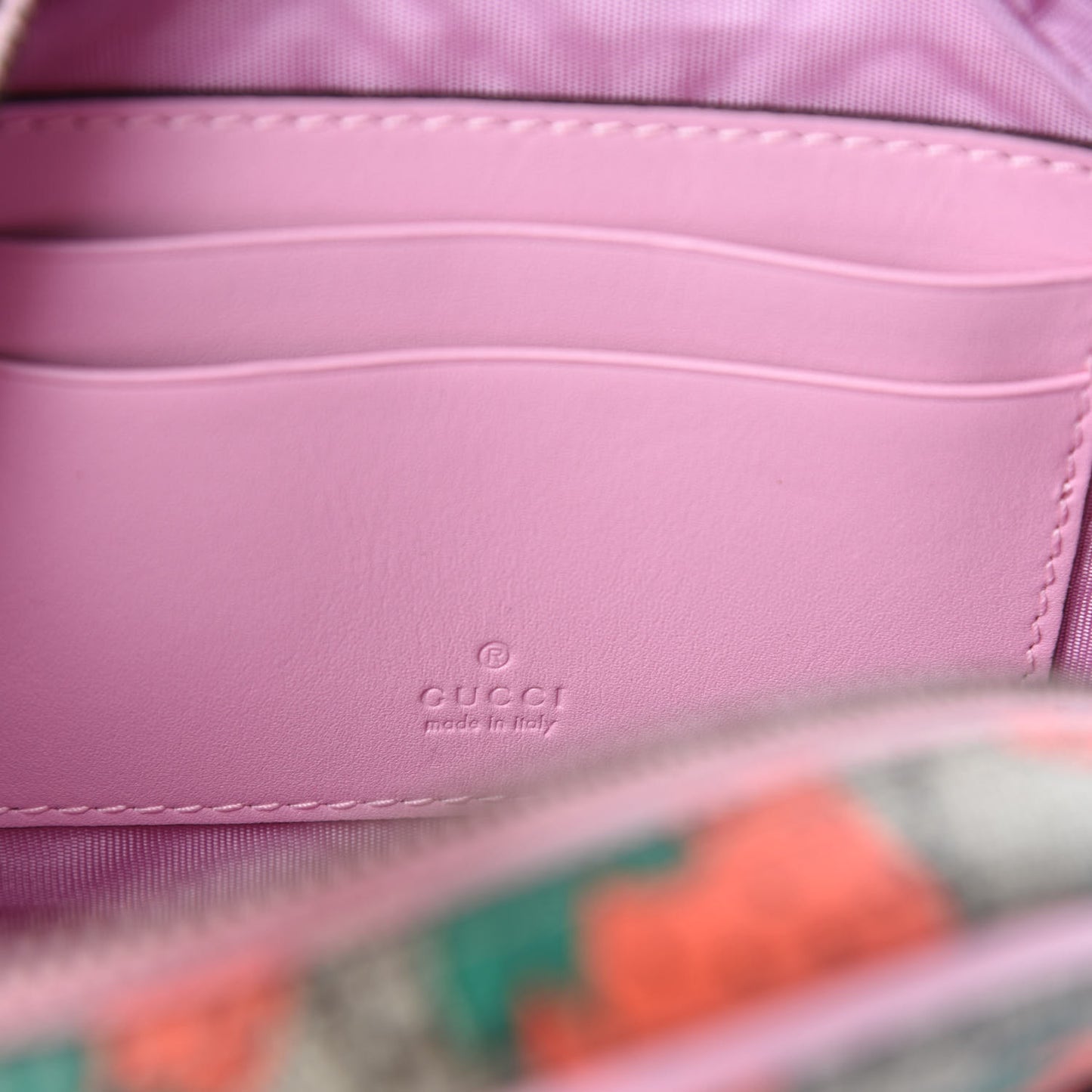 GG Supreme Monogram Strawberry Round Wrist Wallet