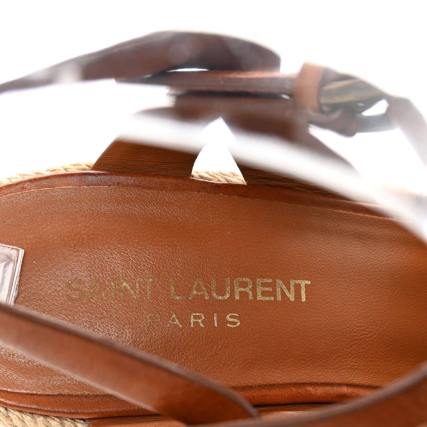 Calfskin 85 Platform Espadrille Wedge Sandals 39 Brown