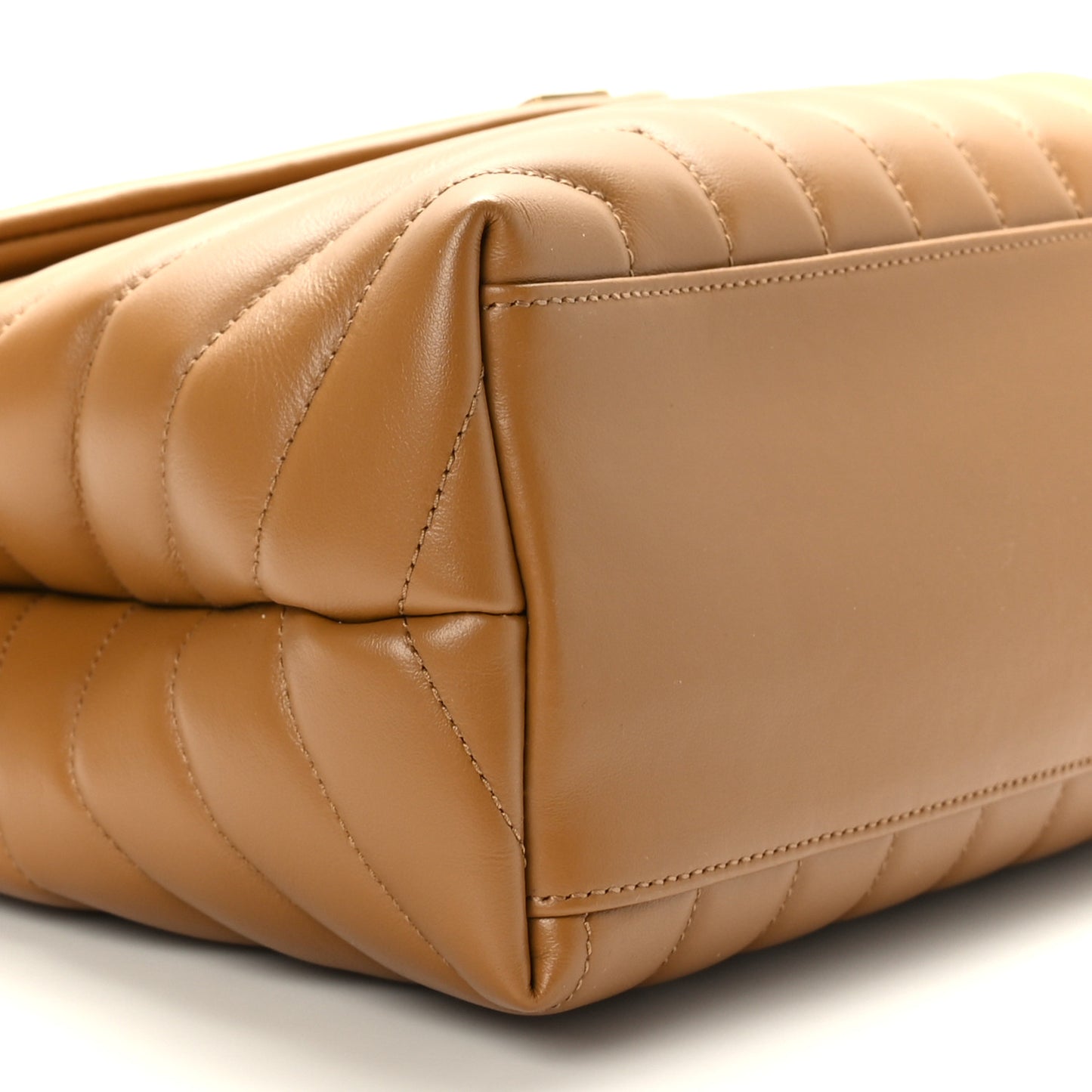 Calfskin Y Quilted Monogram Medium Loulou Chain Satchel Dark Natural