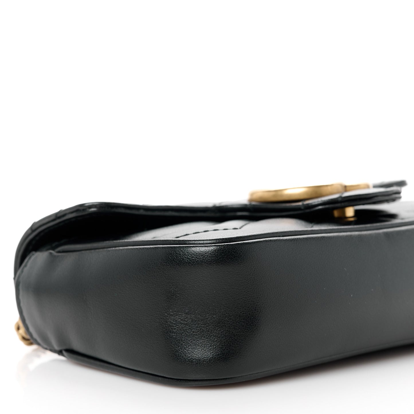 Calfskin Matelasse Super Mini GG Marmont Shoulder Bag Black