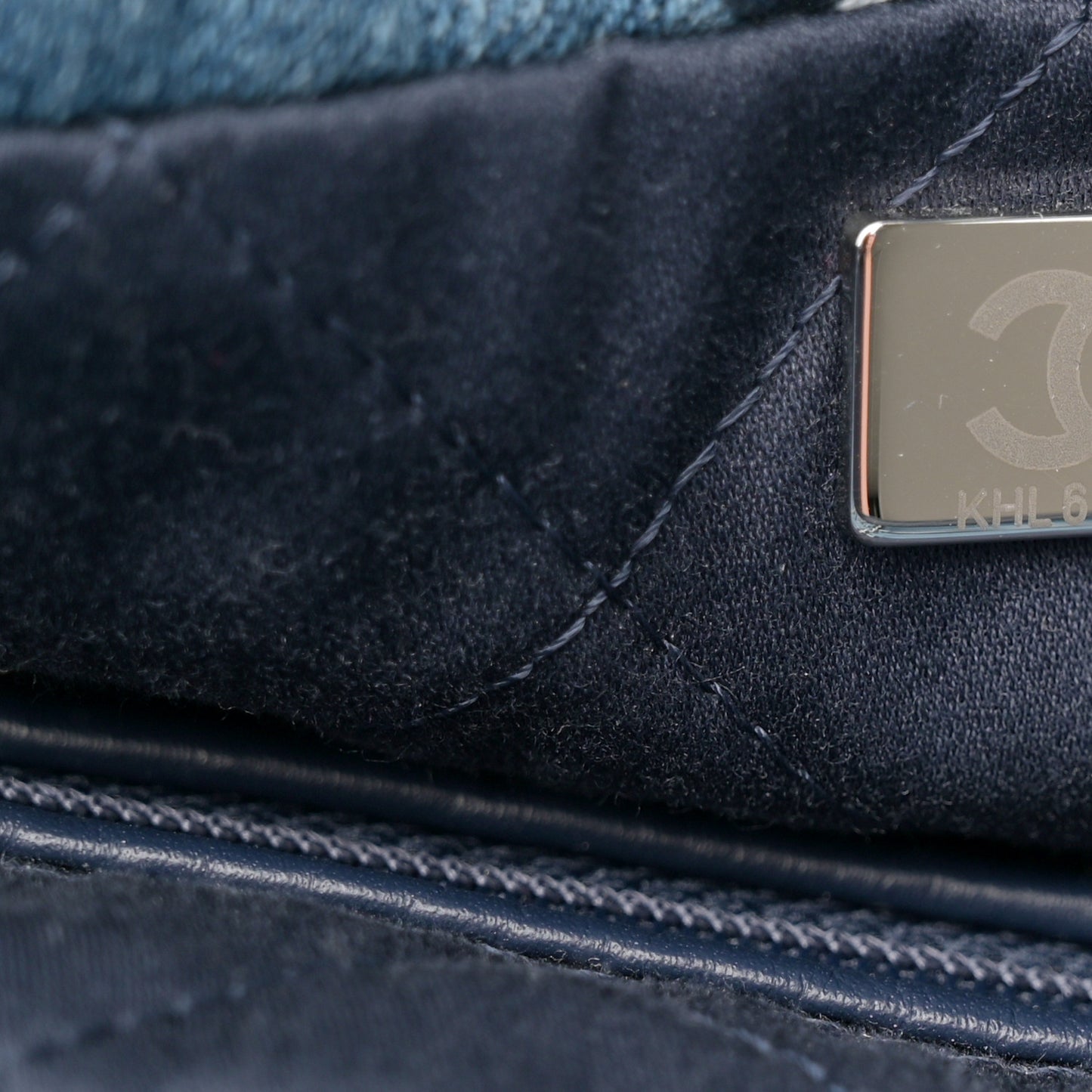 Denim Quilted Stitched Small Chanel 22 Blue