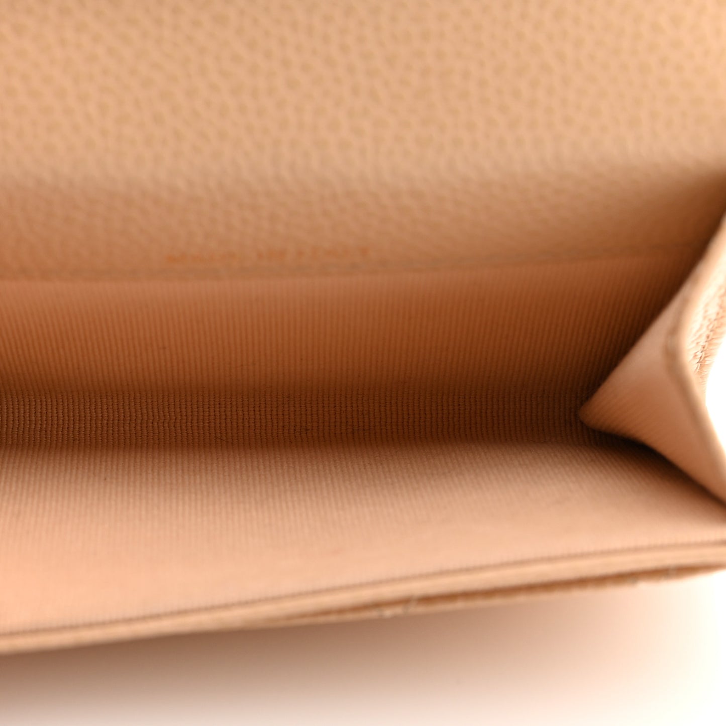 Caviar Quilted Flap Card Holder Wallet Beige