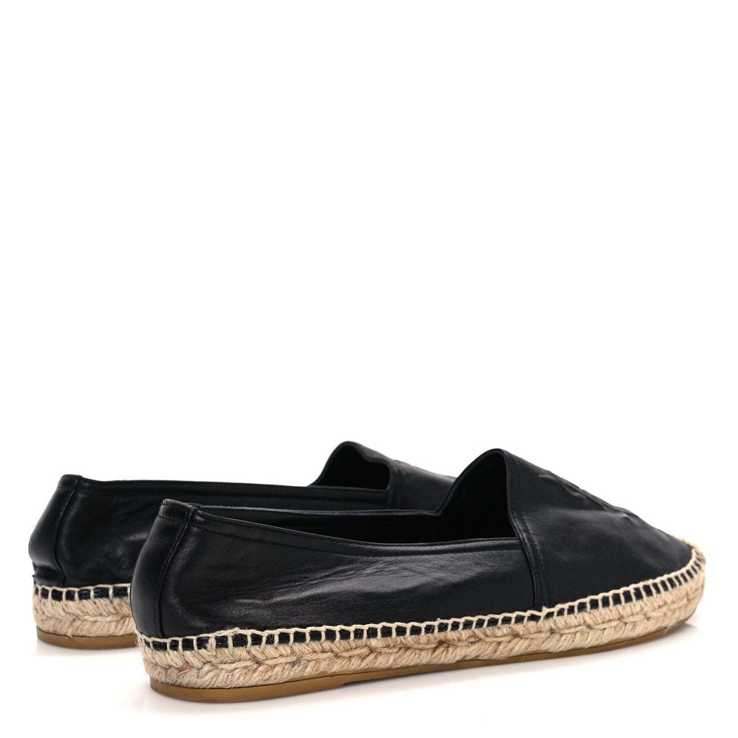 Lambskin Monogram Espadrilles 39 Black