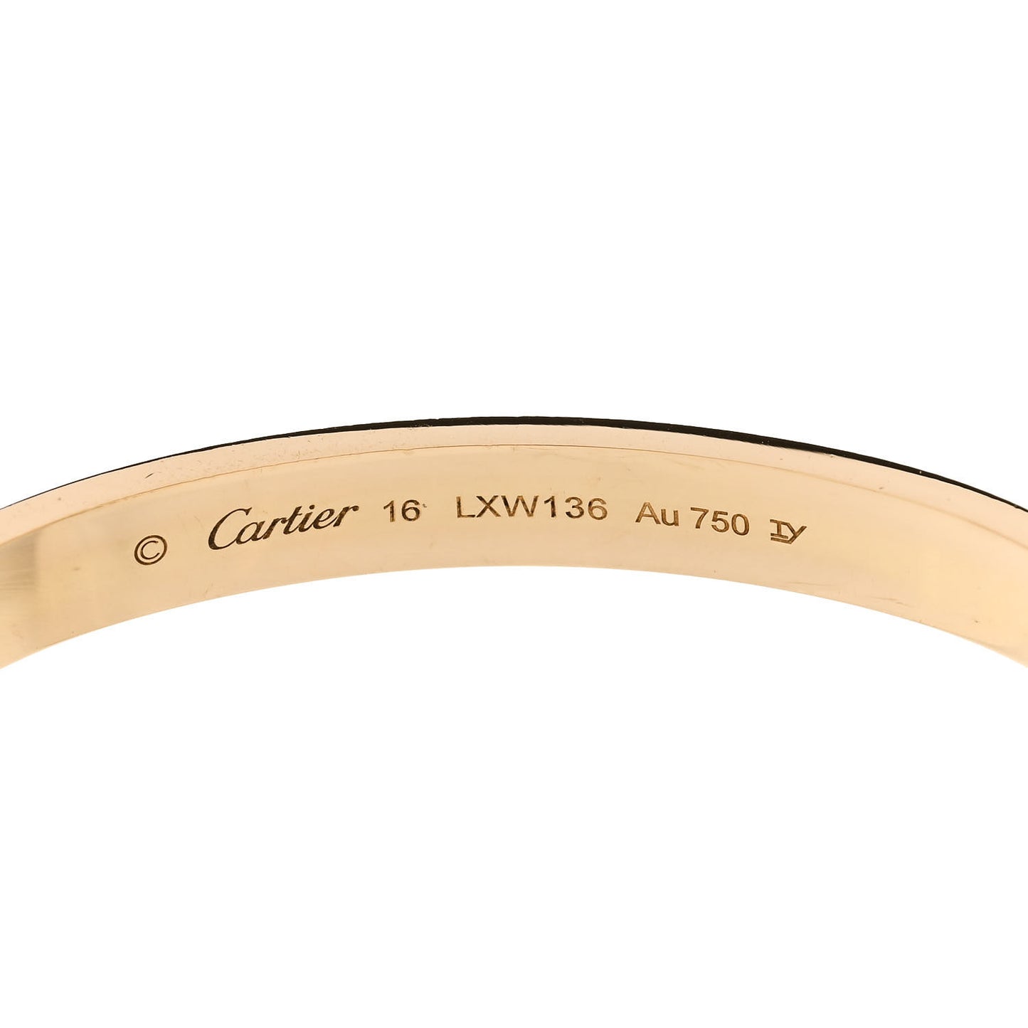18K Yellow Gold LOVE Bracelet 16